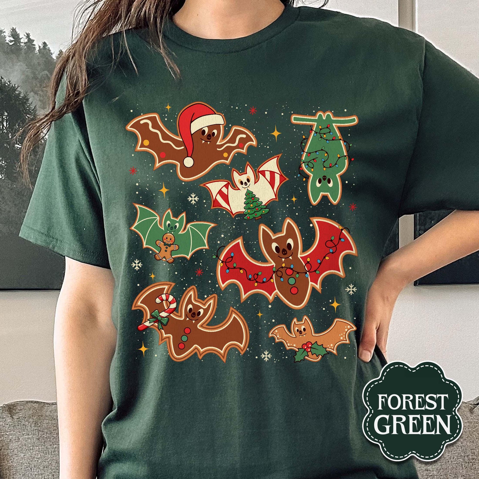 Gingerbread Bats Christmas Sweatshirt – Gothic Holiday Shirt
