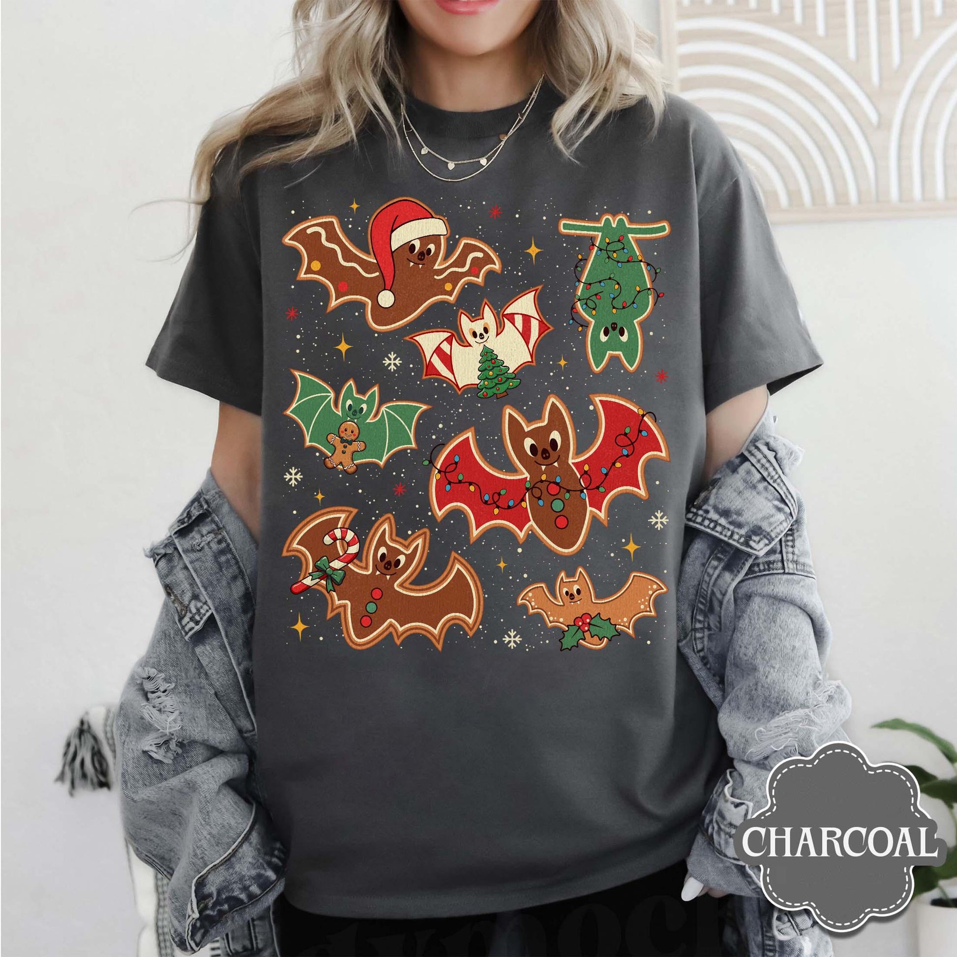 Gingerbread Bats Christmas Sweatshirt – Gothic Holiday Shirt