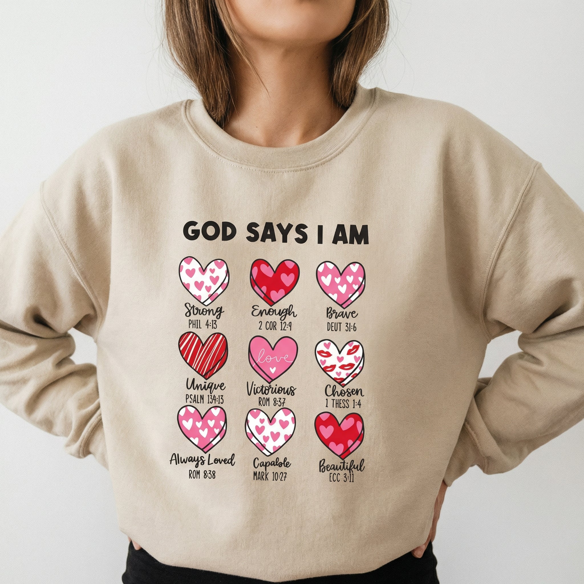 God Says I Am Valentine Graphic T-Shirt – Christian Faith Quote Tee