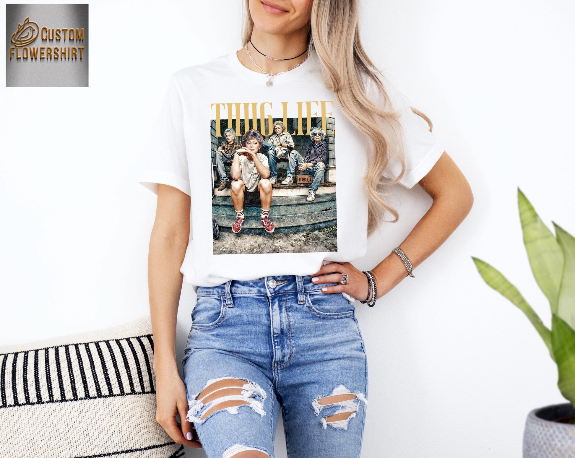 Golden Girls Thug Life Shirt – 80s TV Sitcom Fan Tee – Retro Golden Girls Gift for Women