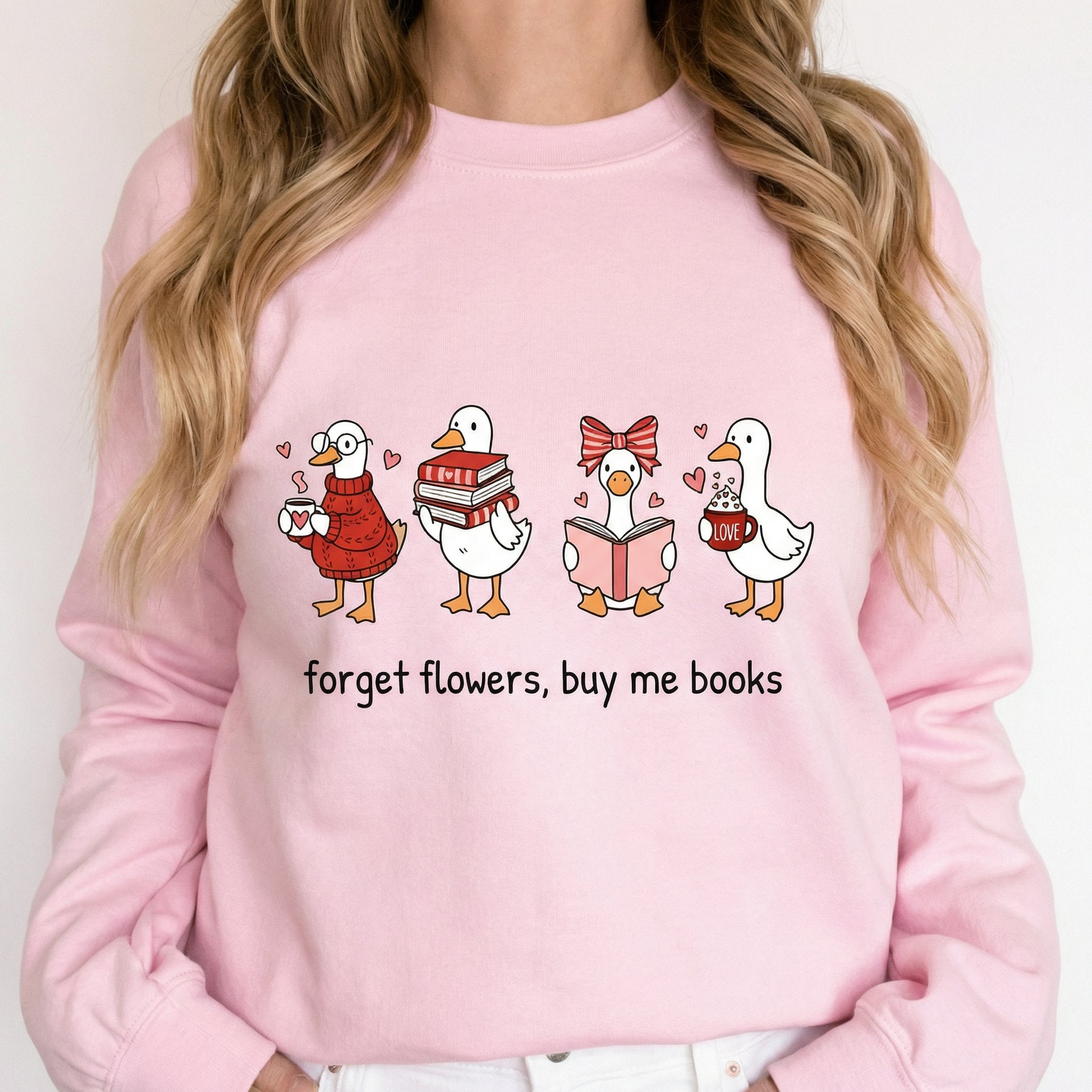 Goose Book Lover Graphic T-Shirt – Bookish Valentine Quote Tee