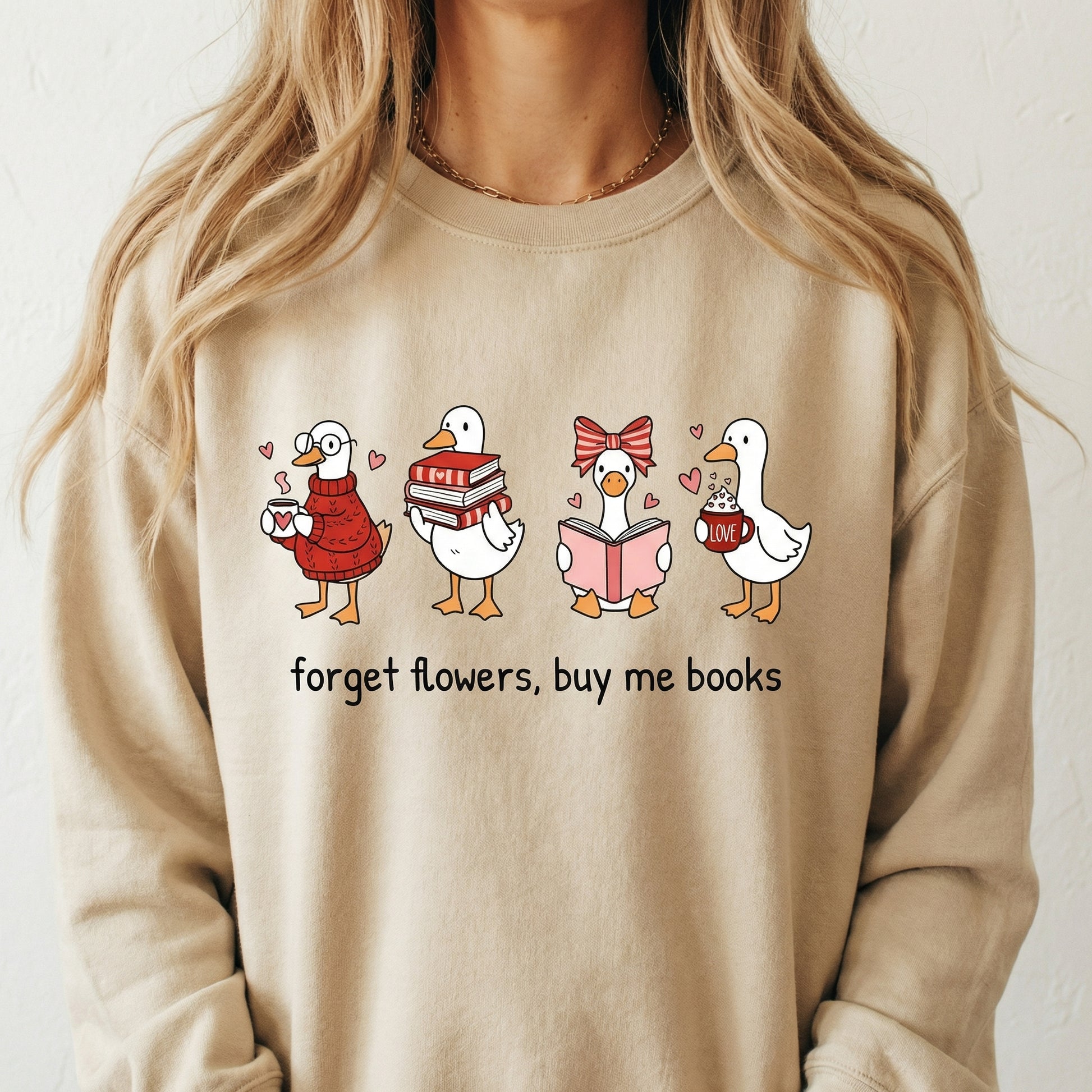 Goose Book Lover Graphic T-Shirt – Bookish Valentine Quote Tee
