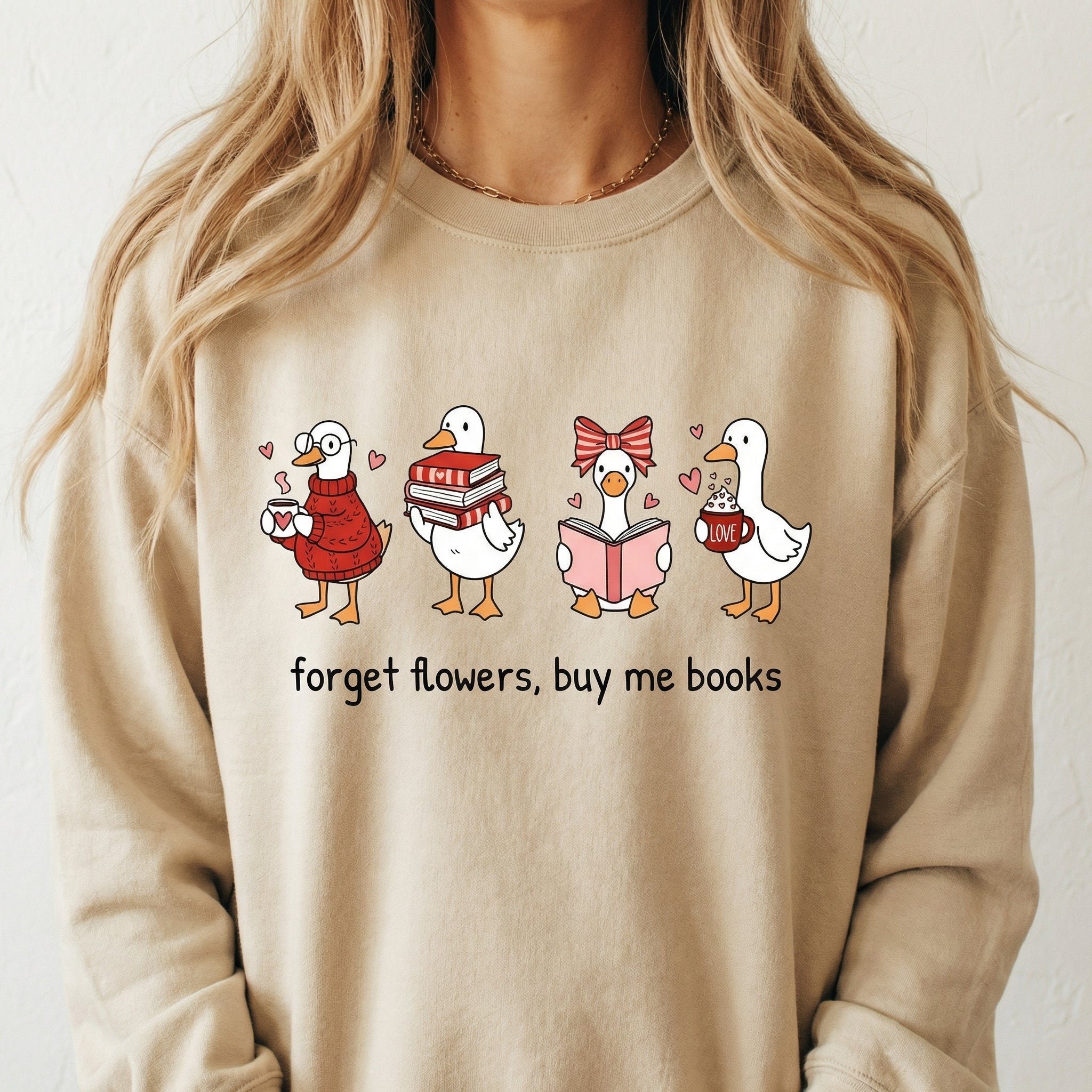 Goose Book Lover Graphic T-Shirt – Bookish Valentine Quote Tee