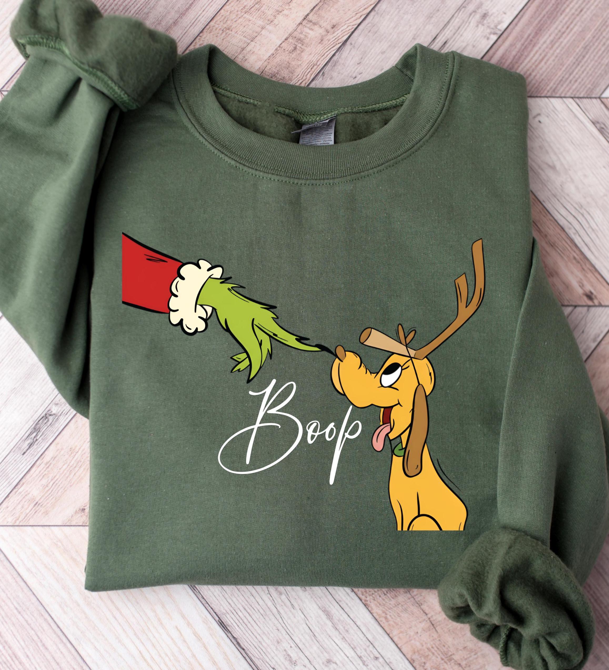 Grinch Boop Reindeer Dog Sweatshirt – Funny Christmas Holiday Pullover