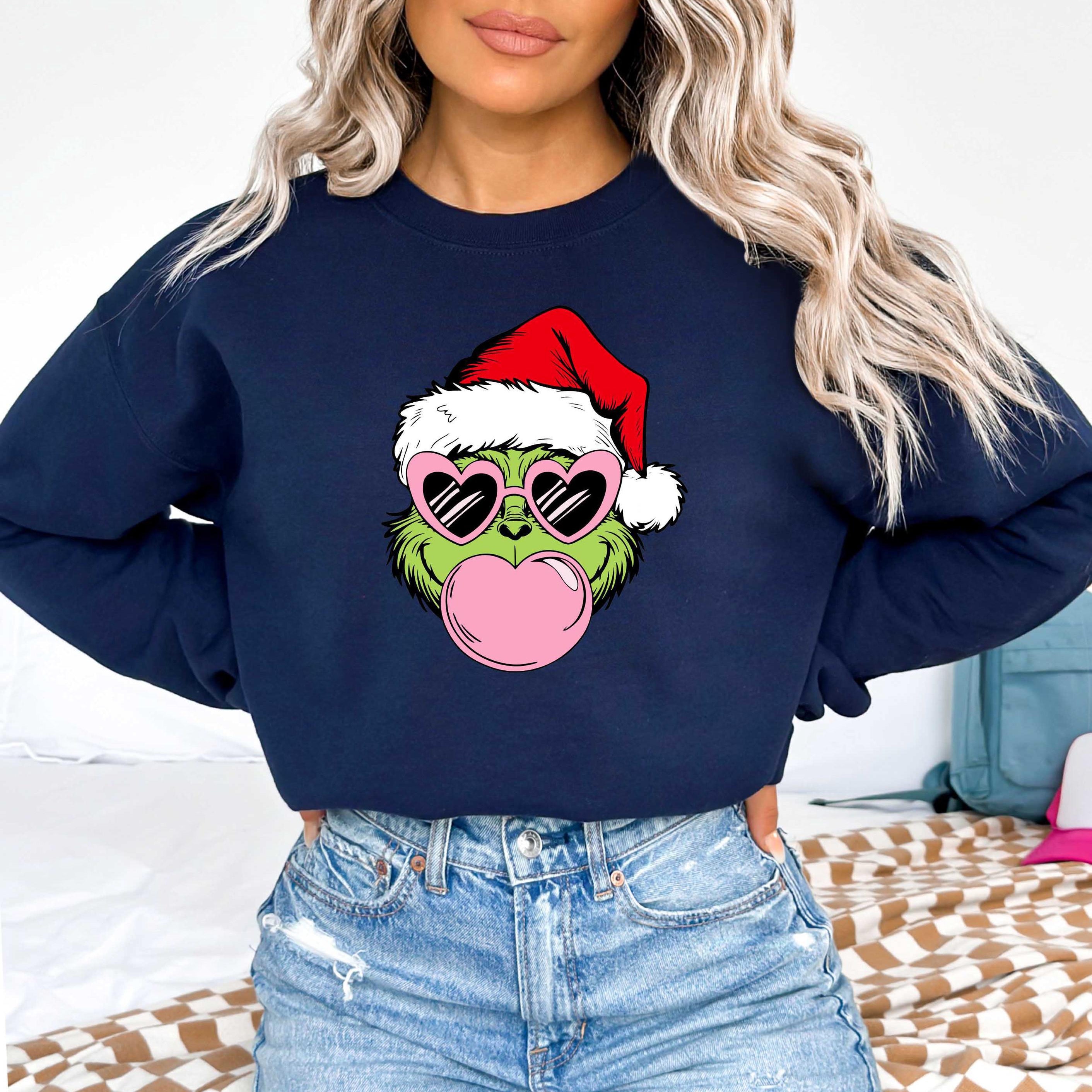 Green Furry Christmas Bubble Gum Hoodie – Funny Holiday Sweatshirt