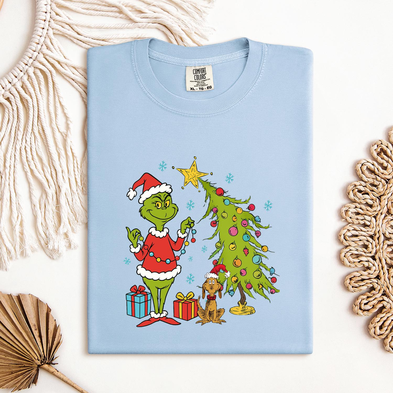 Grinch Inspired Christmas Shirt – Whimsical Christmas Tree Holiday Tee