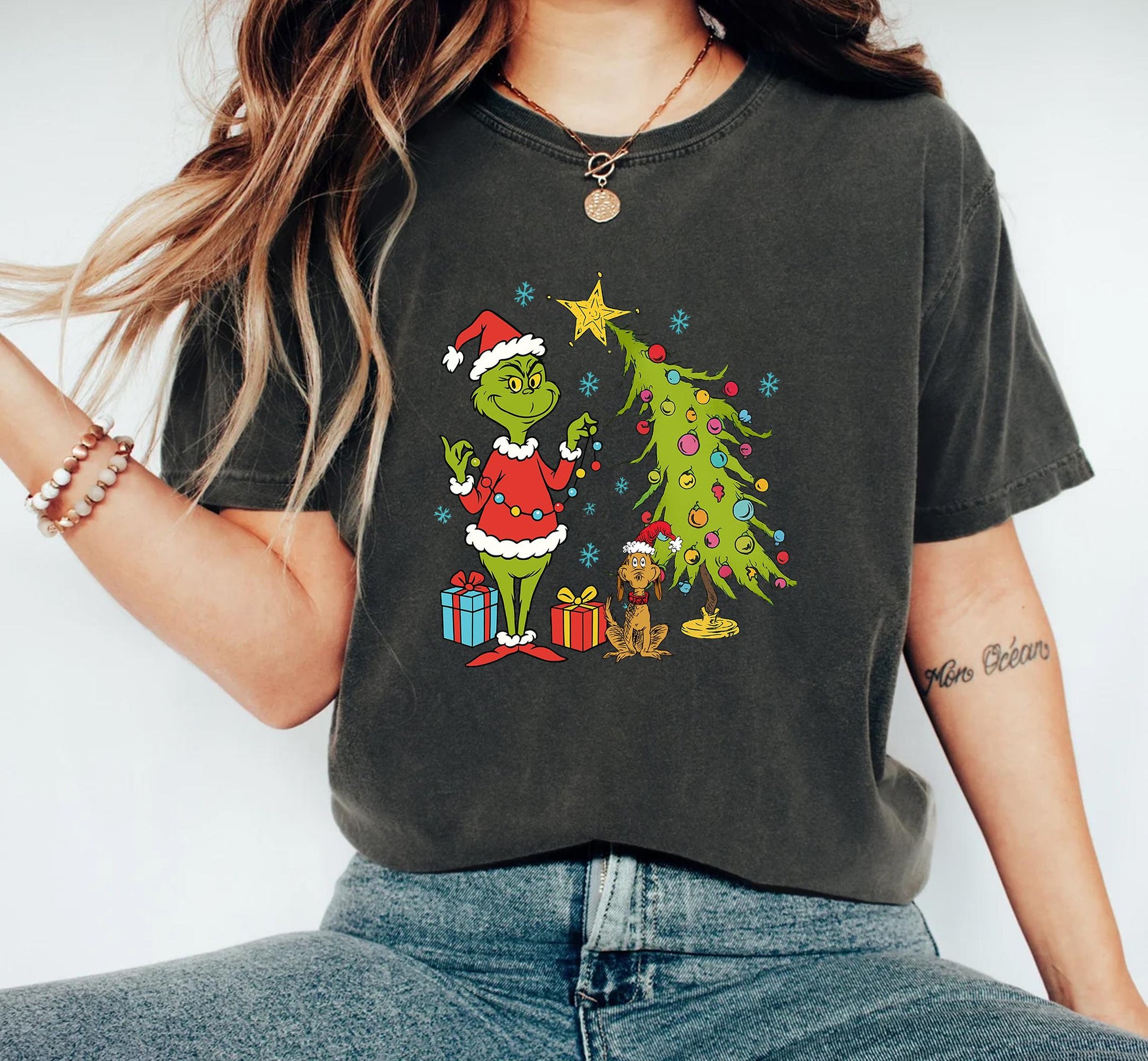Grinch Inspired Christmas Shirt – Whimsical Christmas Tree Holiday Tee