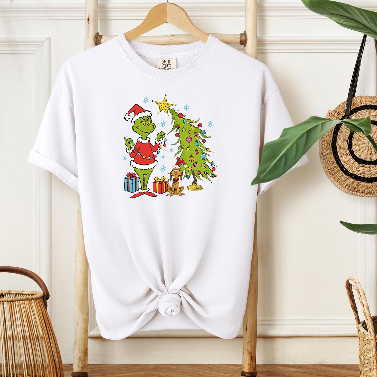 Grinch Inspired Christmas Shirt – Whimsical Christmas Tree Holiday Tee