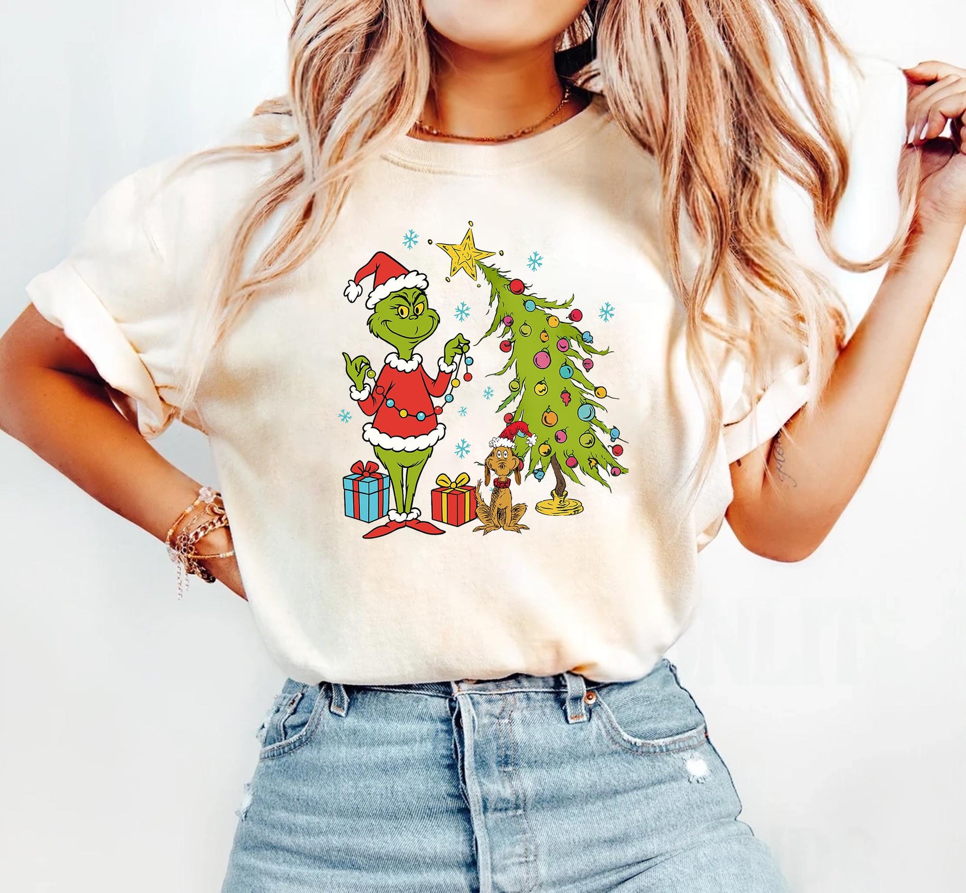 Grinch Inspired Christmas Shirt – Whimsical Christmas Tree Holiday Tee