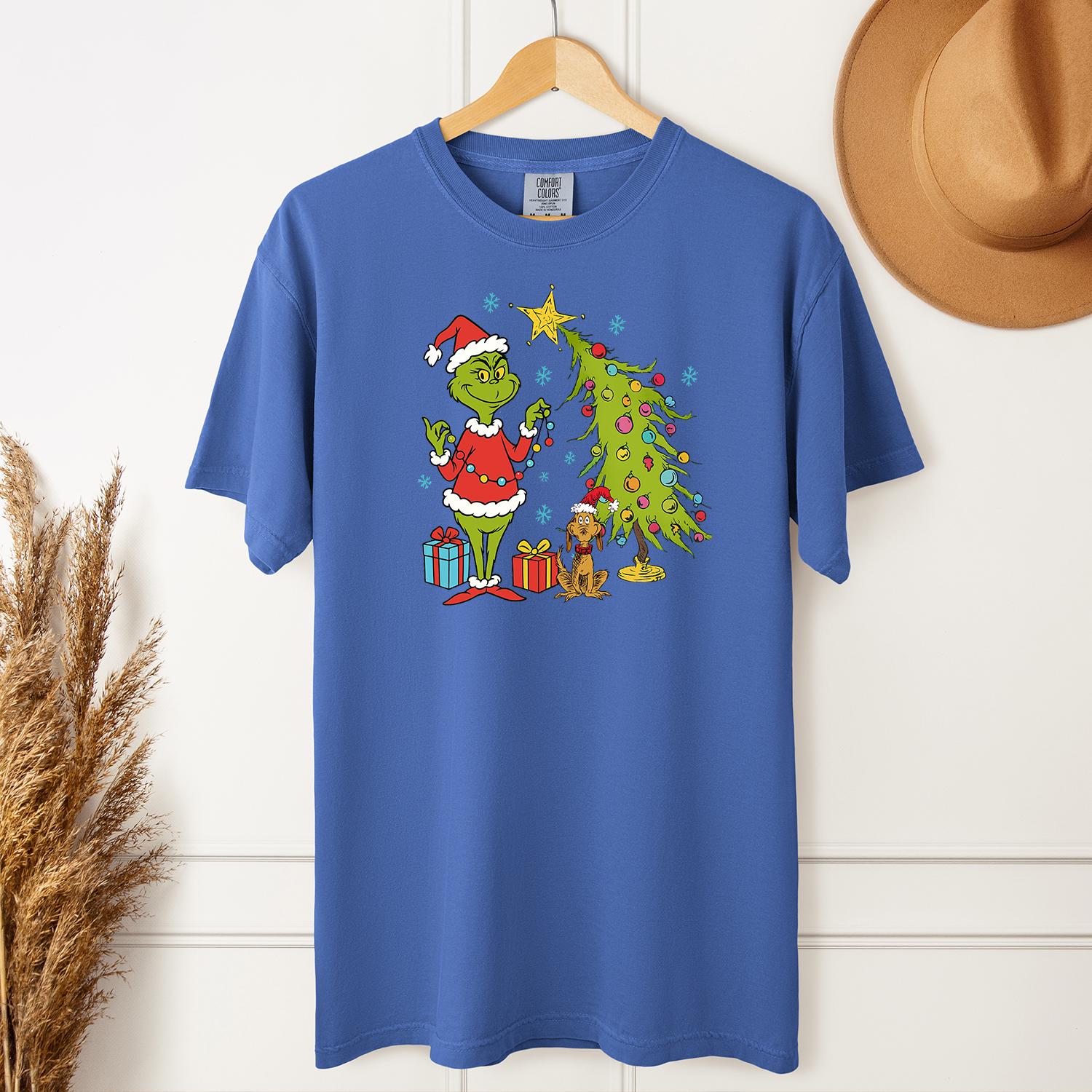 Grinch Inspired Christmas Shirt – Whimsical Christmas Tree Holiday Tee