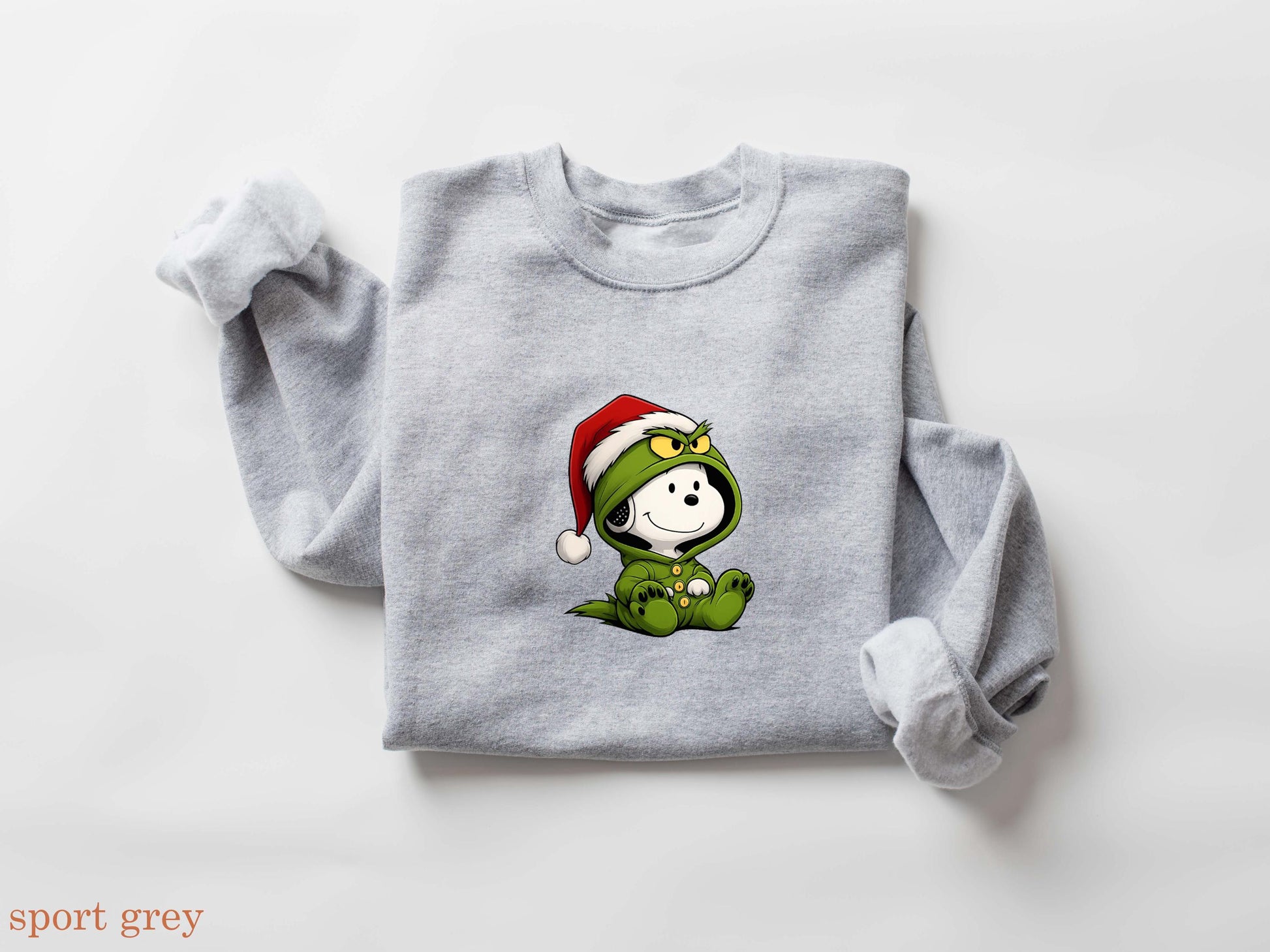Green Furry Grump & Beagle Christmas Sweatshirt – Cute Holiday Gift