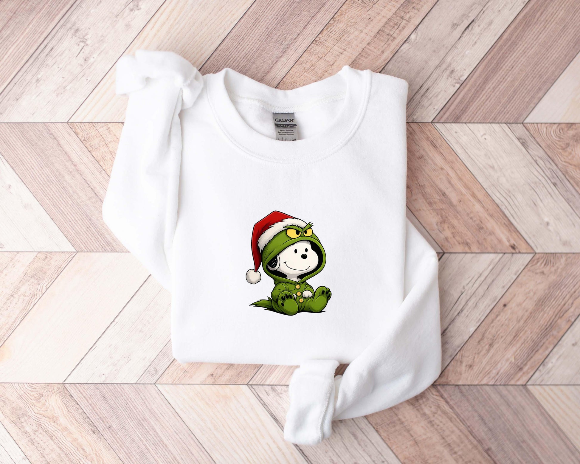 Green Furry Grump & Beagle Christmas Sweatshirt – Cute Holiday Gift
