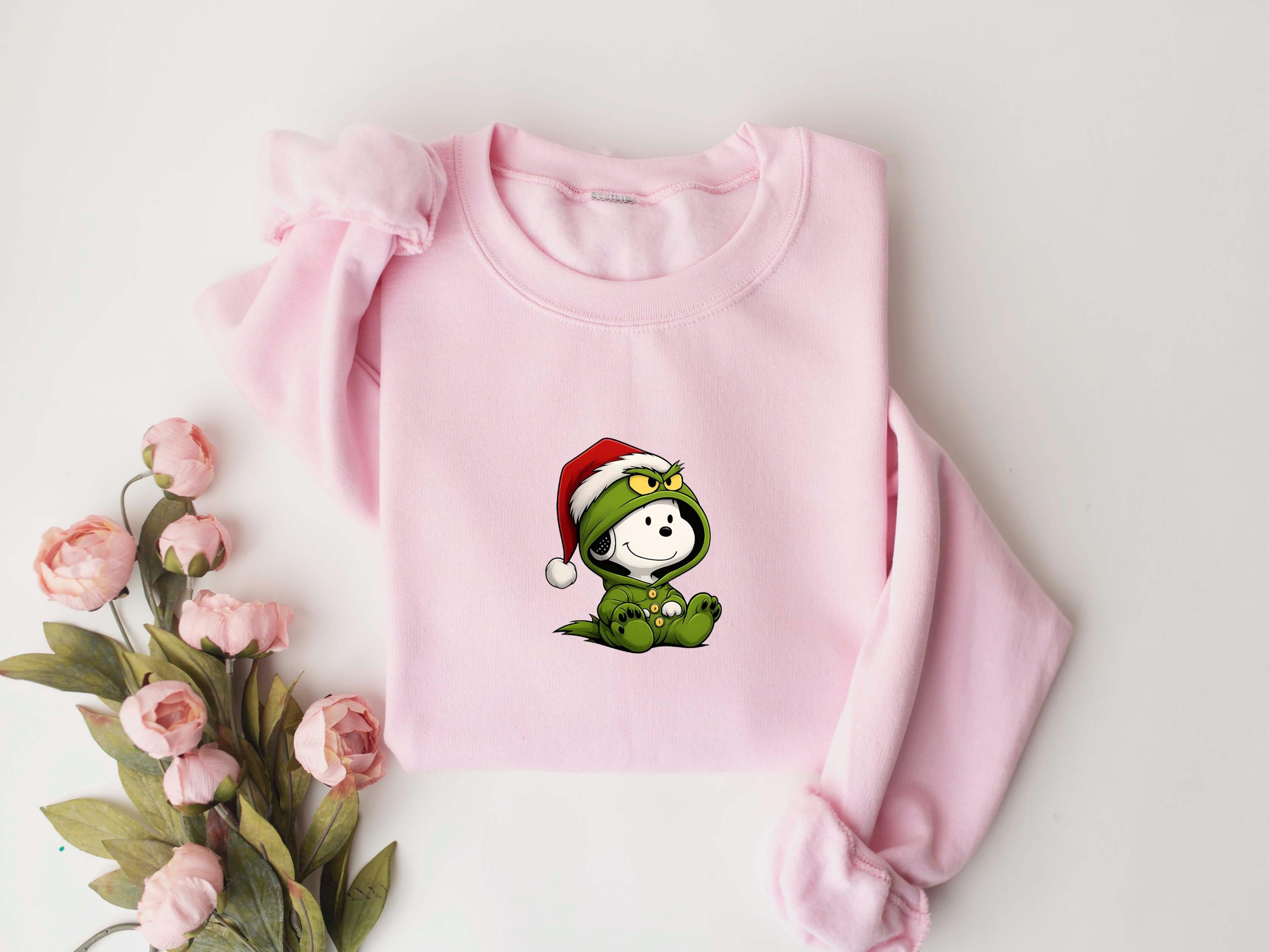 Green Furry Grump & Beagle Christmas Sweatshirt – Cute Holiday Gift