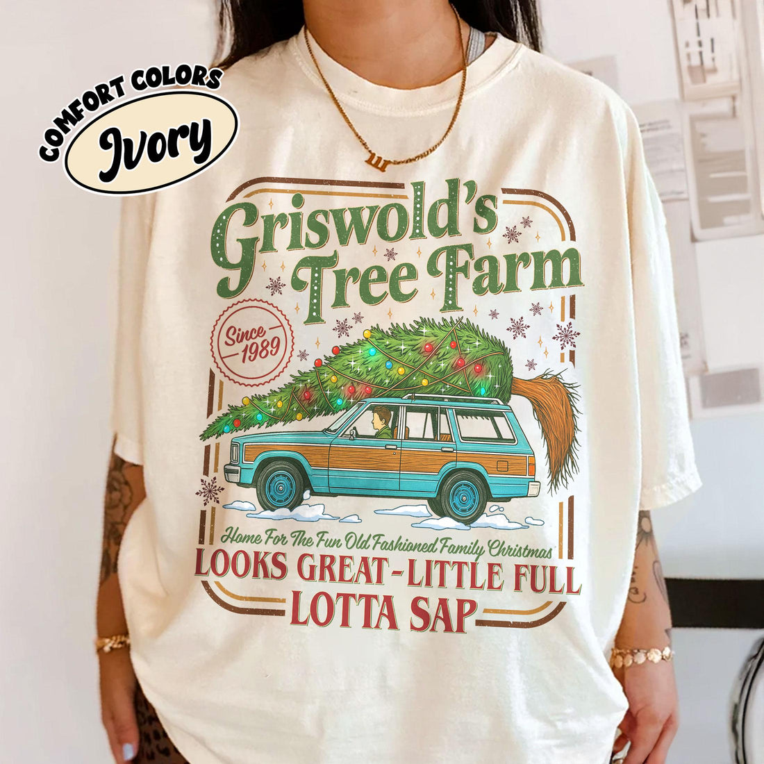 Griswold Inspired Tree Farm Christmas Shirt – Little Full Lotta Sap Funny Holiday Tee