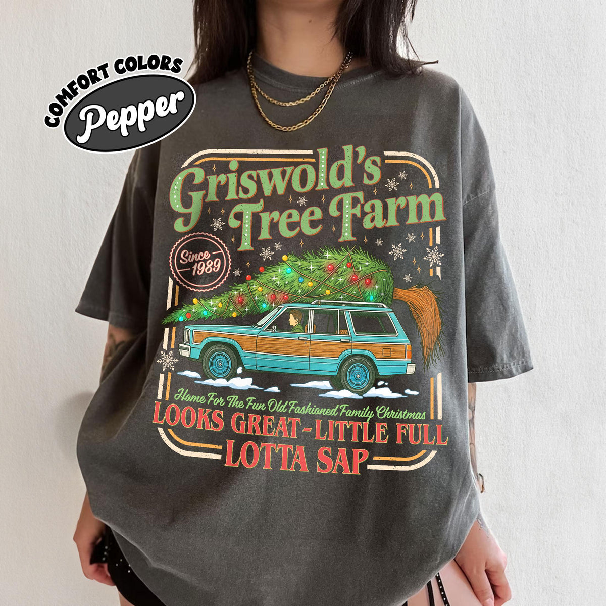 Griswold Inspired Tree Farm Christmas Shirt – Little Full Lotta Sap Funny Holiday Tee