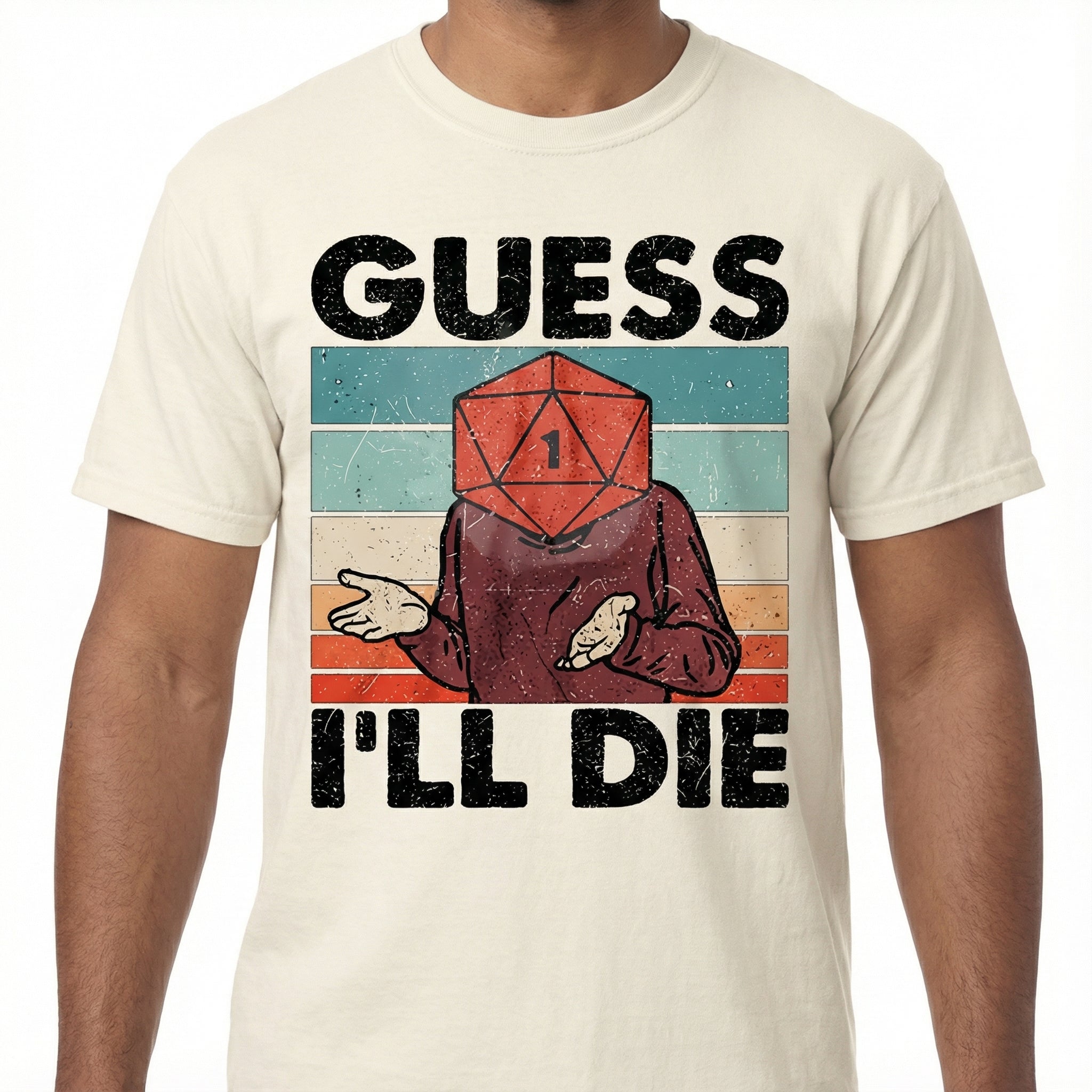 Guess I’ll Die Vintage Gaming T-Shirt - D20 Dice Tabletop RPG Tee