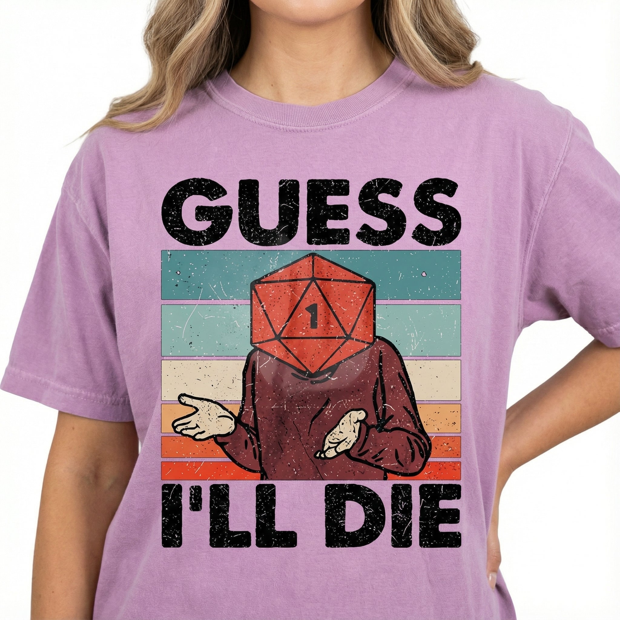 Guess I’ll Die Vintage Gaming T-Shirt - D20 Dice Tabletop RPG Tee
