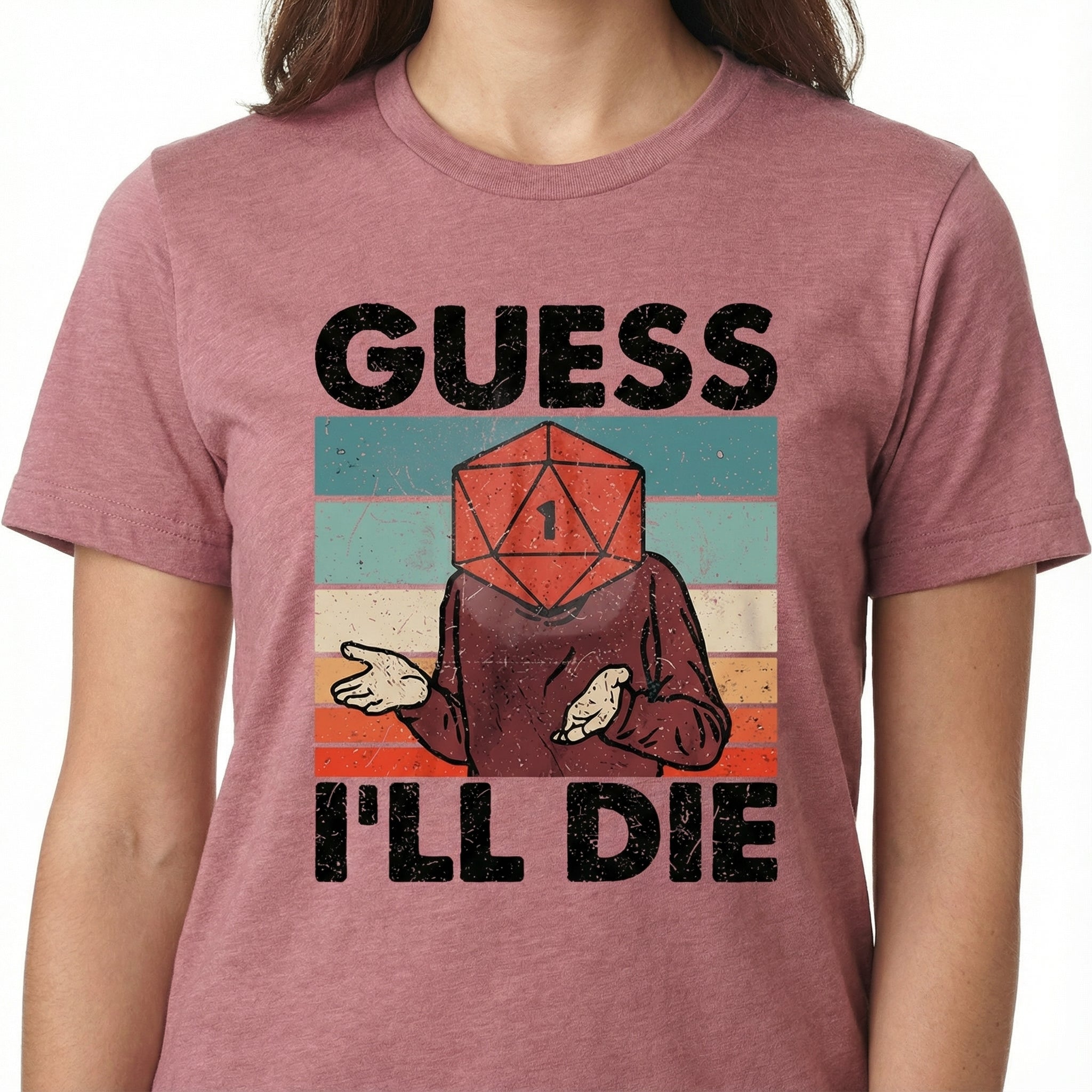 Guess I’ll Die Vintage Gaming T-Shirt - D20 Dice Tabletop RPG Tee