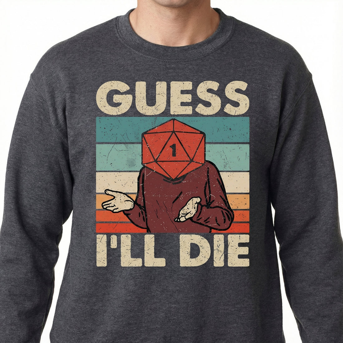 Guess I’ll Die Vintage Gaming T-Shirt - D20 Dice Tabletop RPG Tee