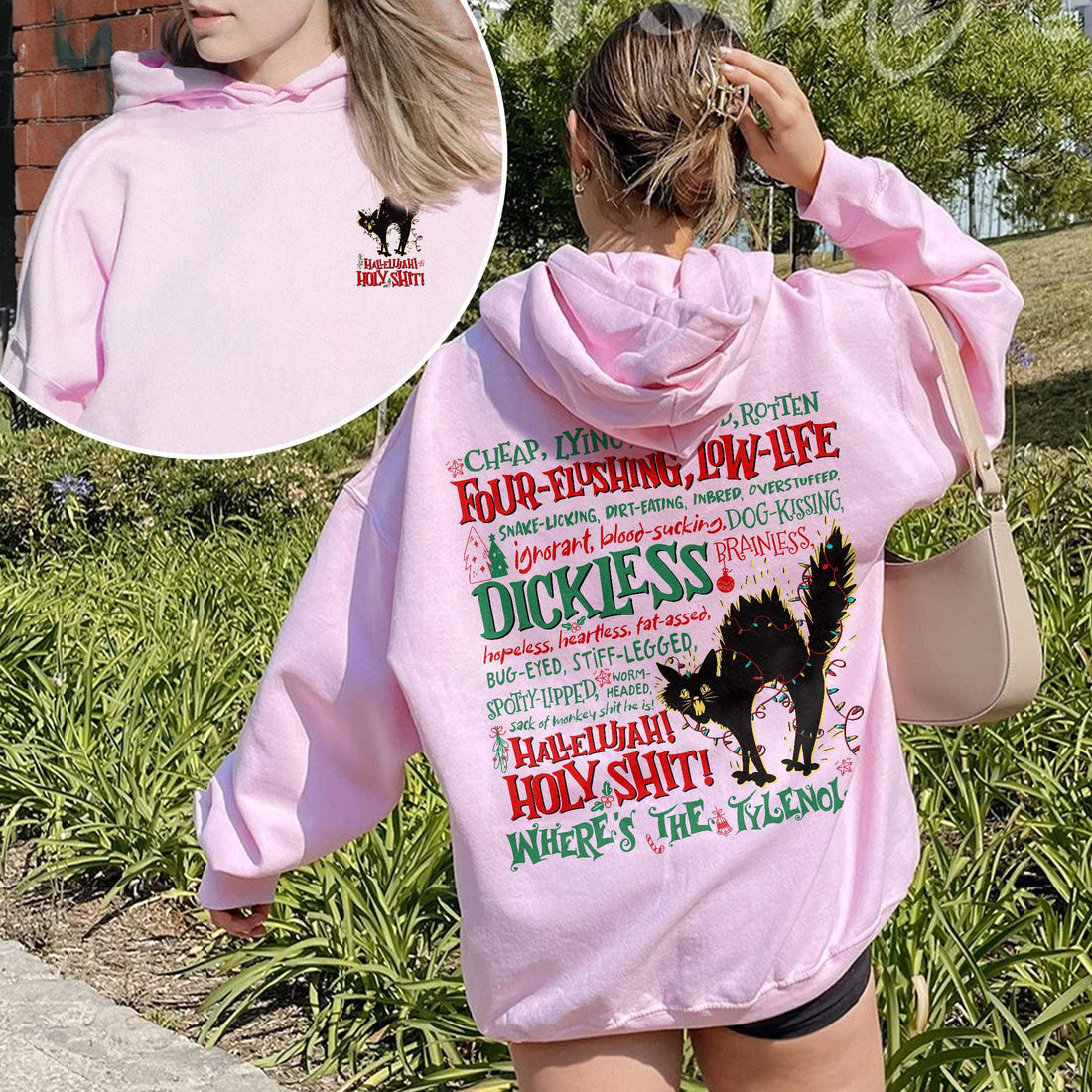 Hallelujah Holy Shit Where’s the Tylenol Sweatshirt – Funny Christmas Vacation Rant Shirt, Griswold Family Holiday Crewneck