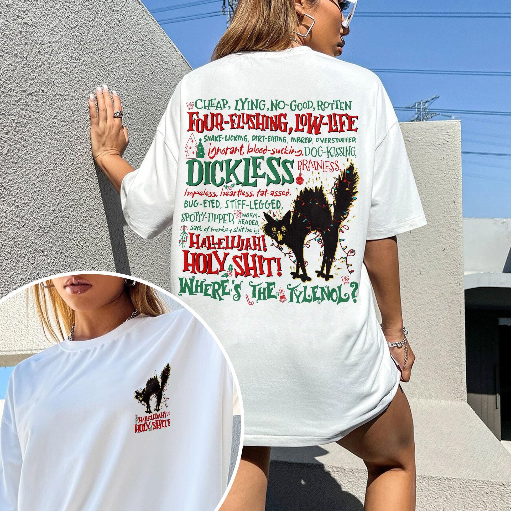 Hallelujah Holy Shit Where’s the Tylenol Sweatshirt – Funny Christmas Vacation Rant Shirt, Griswold Family Holiday Crewneck