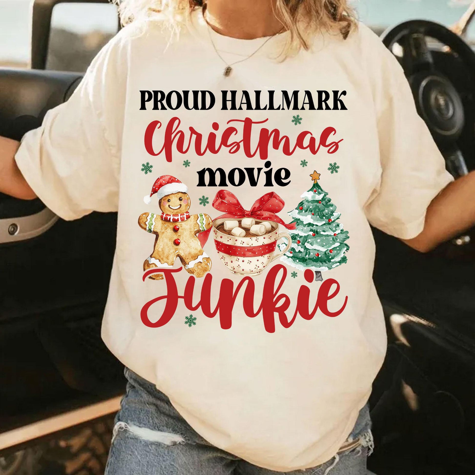 Hallmark Christmas Movie Junkie Sweatshirt – Funny Holiday Winter Movie Sweater