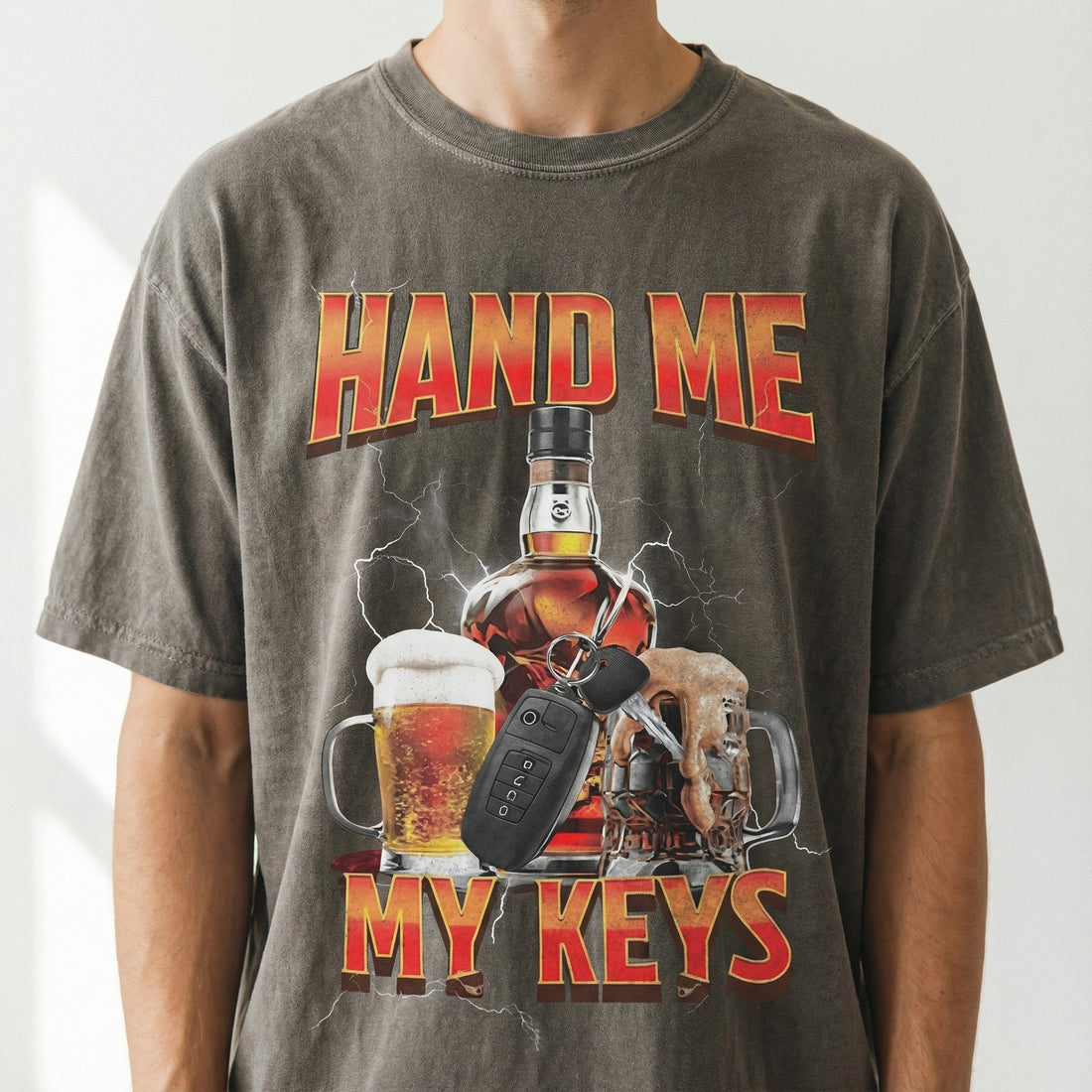 Hand Me the Keys Funny Meme Graphic T-Shirt - Bold Humor Gift Tee