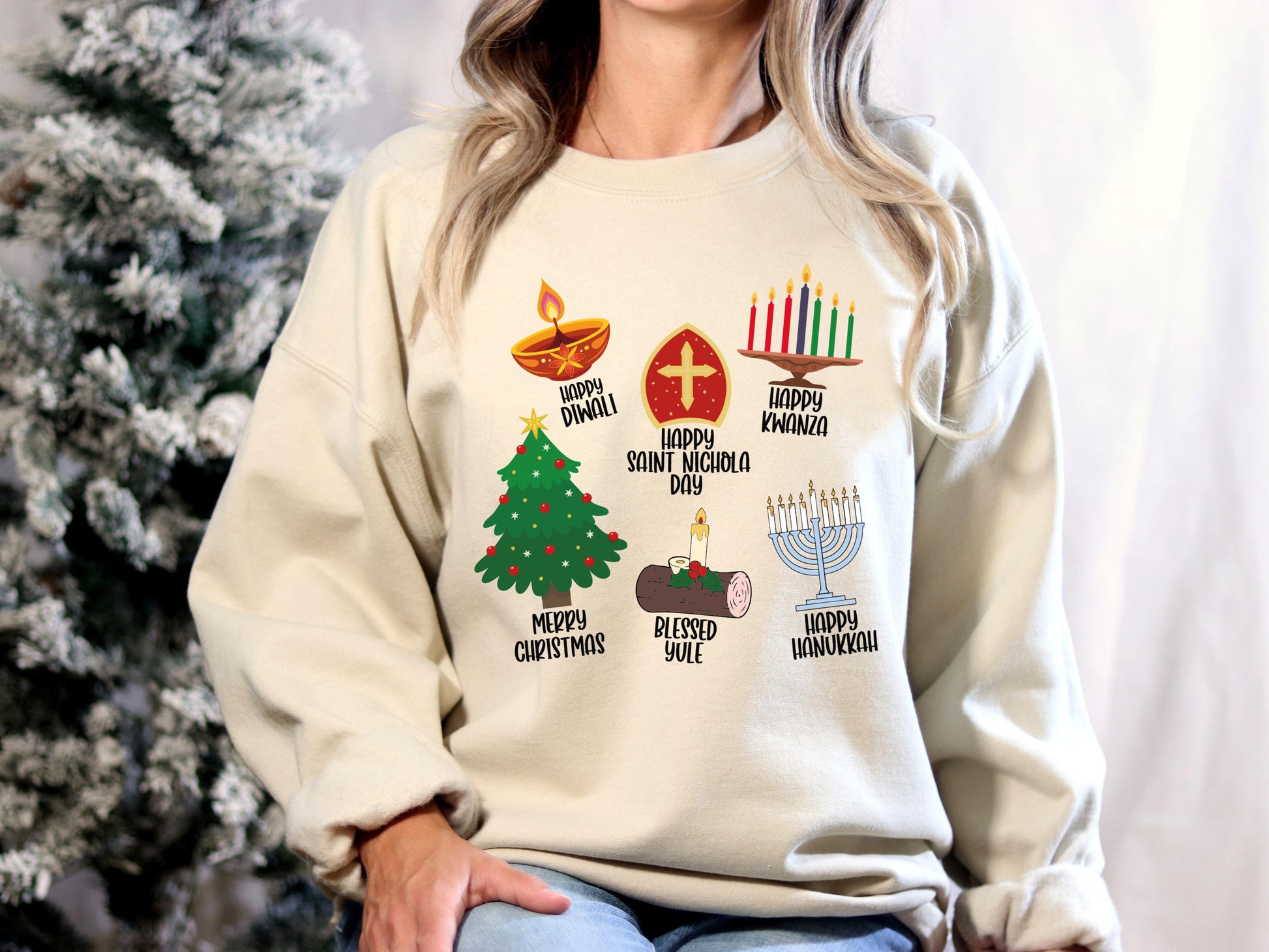 Happy Holidays Around the World T-Shirt – Multicultural Inclusion & Diversity Holiday Tee