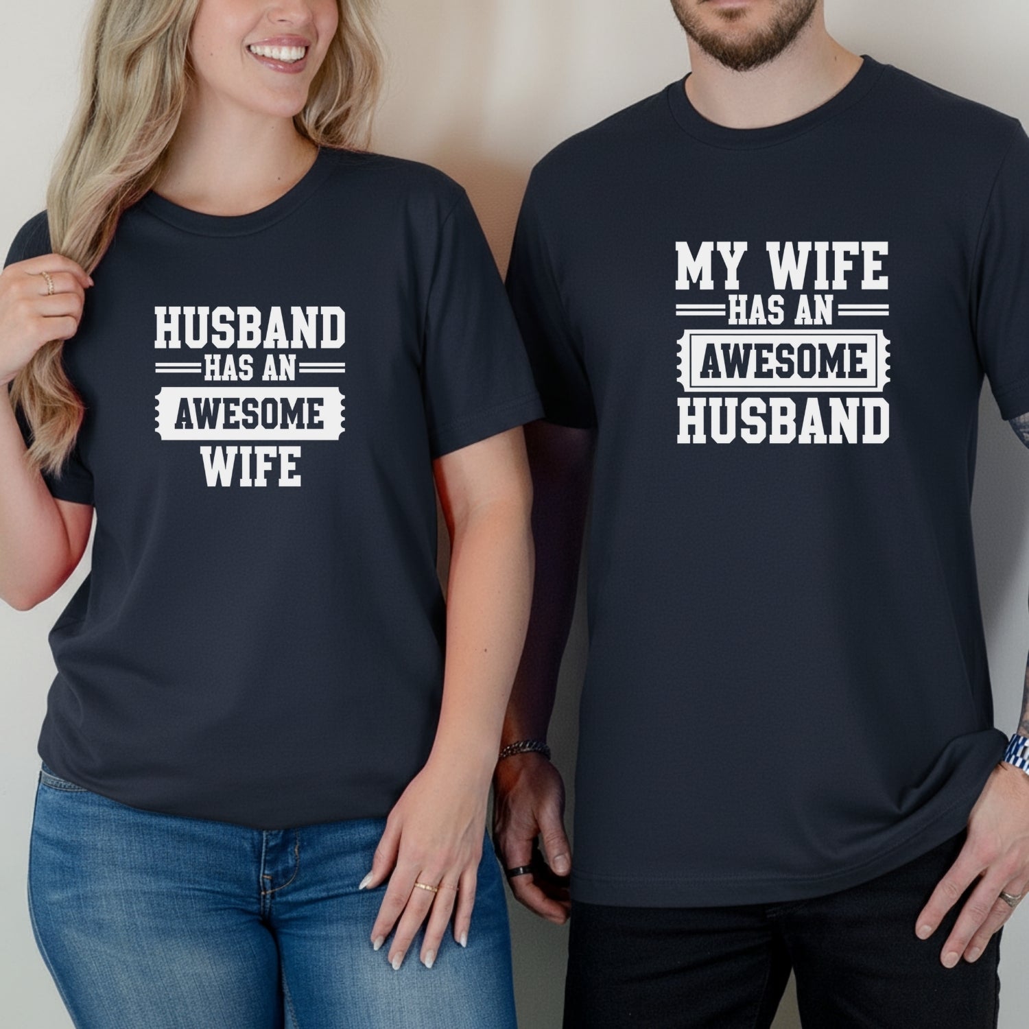 Has An Awesome Husband Wife Matching T-Shirts For Couples