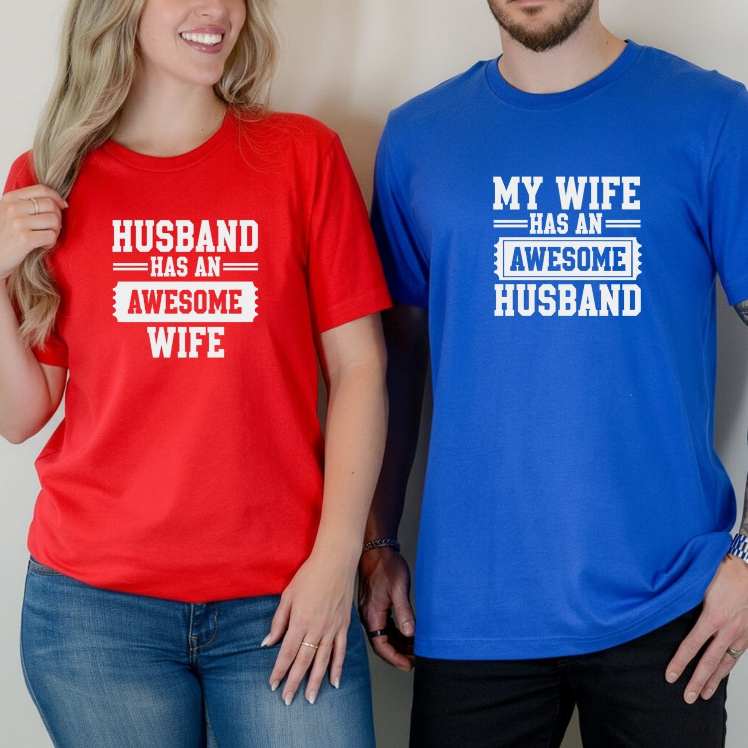 Has An Awesome Husband Wife Matching T-Shirts For Couples