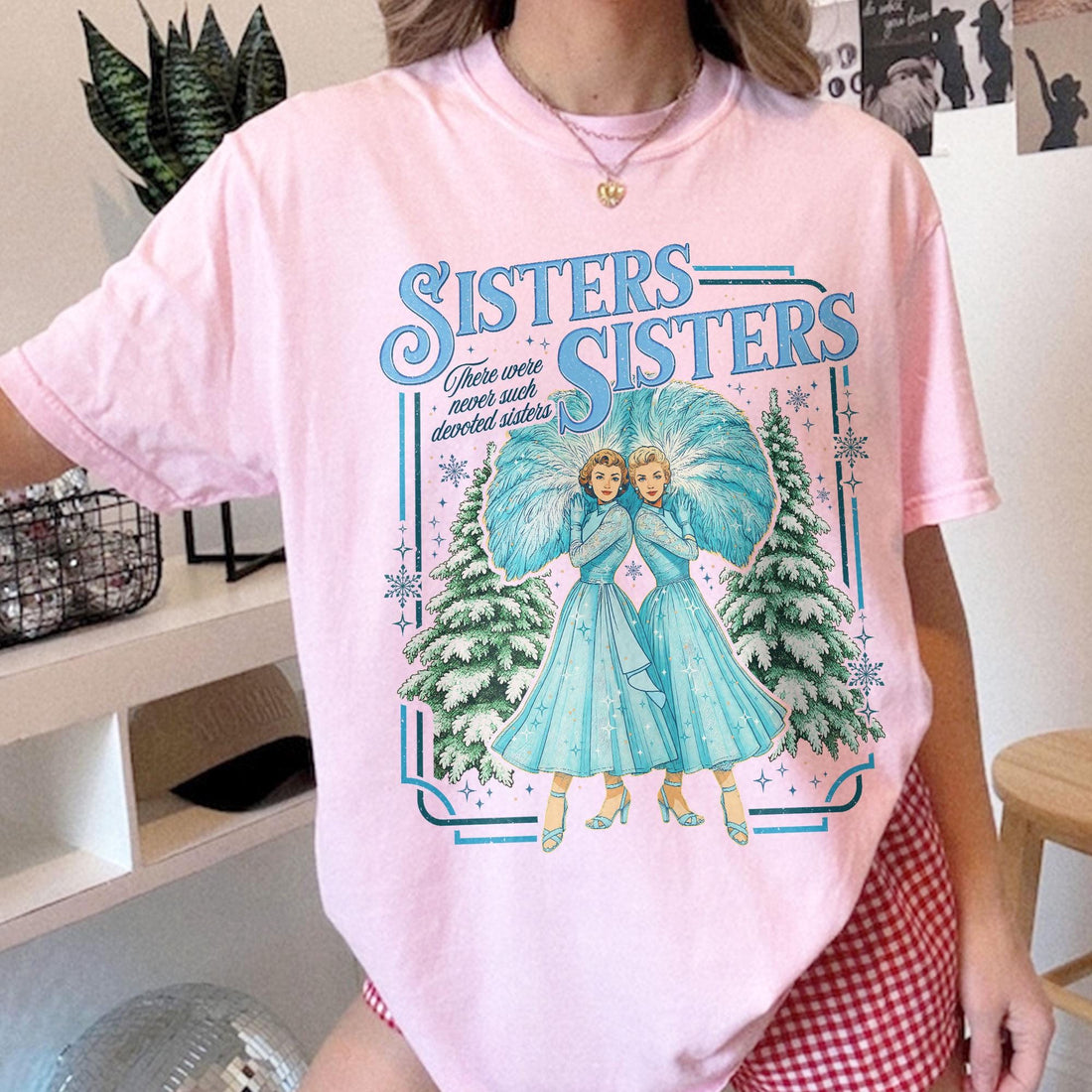 Haynes Sisters White Christmas Sweatshirt – Sisters Song Holiday Shirt, Christmas Movie Inspired Tee, Devoted Sisters Xmas Gift