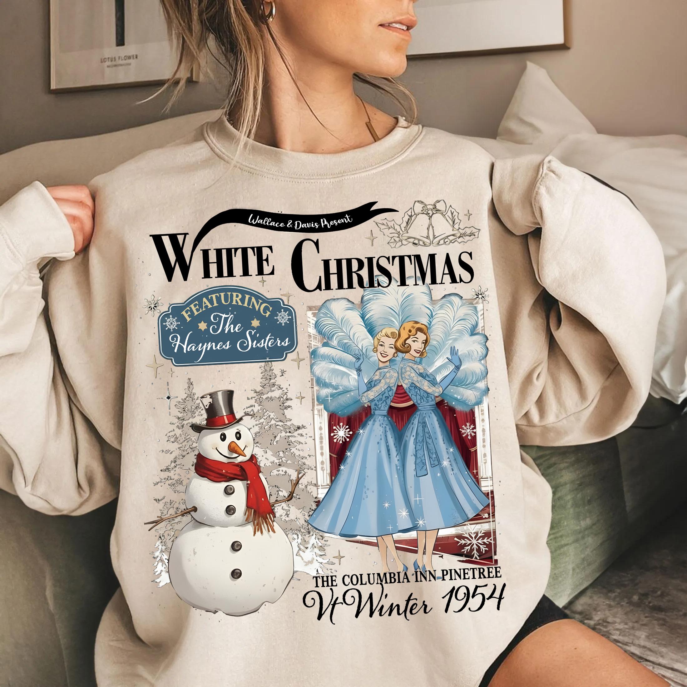 Sisters Christmas Shirt – Retro Holiday Tee with Girl by the Pine Tree, Cute Christmas Gift for Women