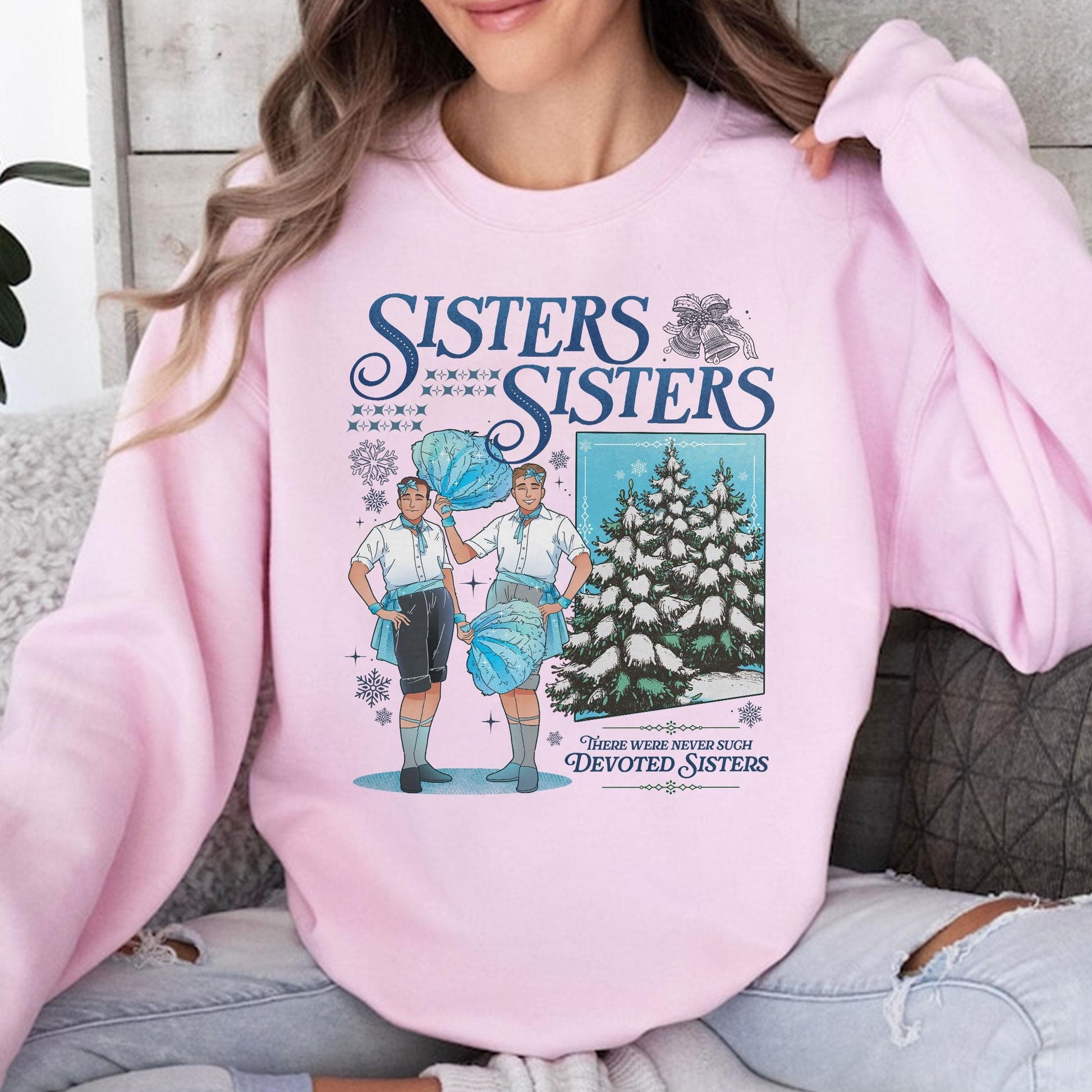 Haynes Sisters White Christmas Sweatshirt – Sisters Song Boy Version Tee, Christmas Movie Inspired Shirt