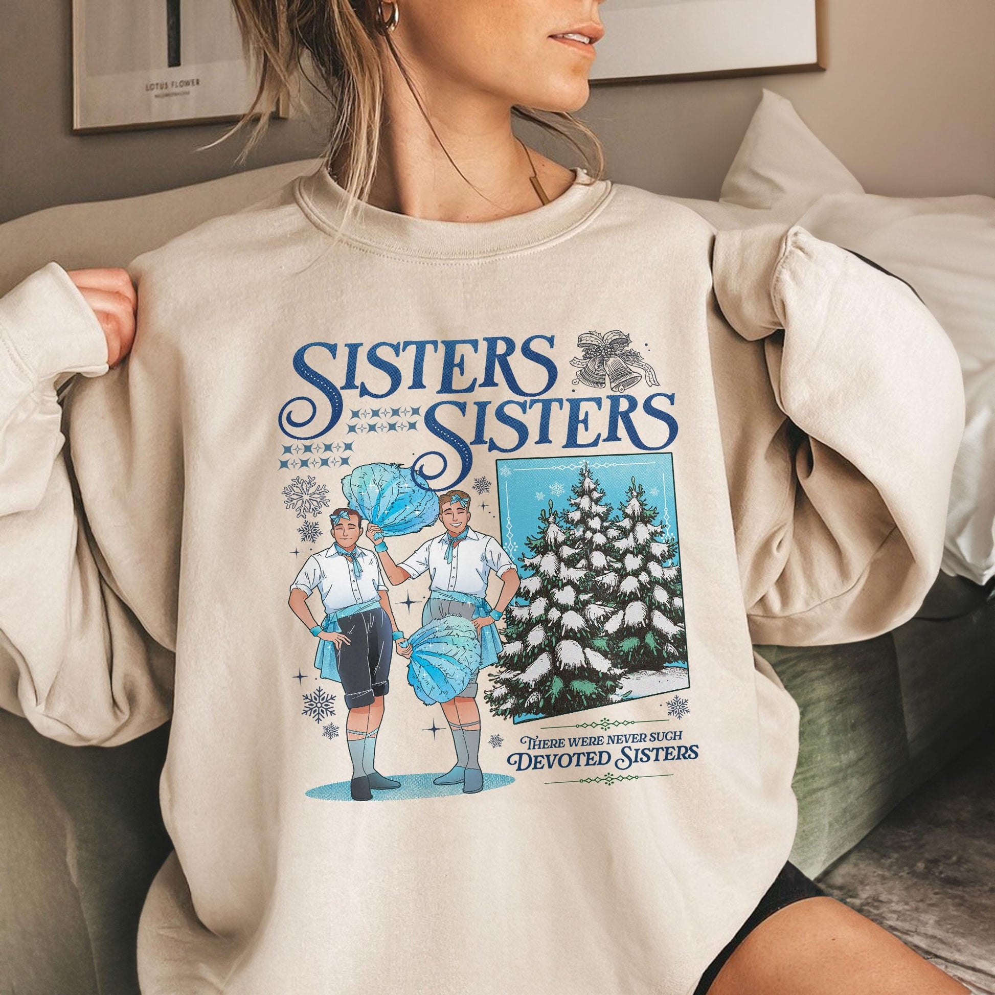 Haynes Sisters White Christmas Sweatshirt – Sisters Song Boy Version Tee, Christmas Movie Inspired Shirt
