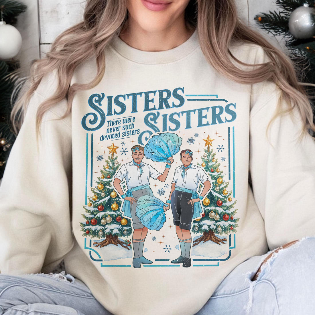 Haynes Sisters White Christmas Sweatshirt – Bing Crosby & Danny Kaye Holiday Movie Sweater