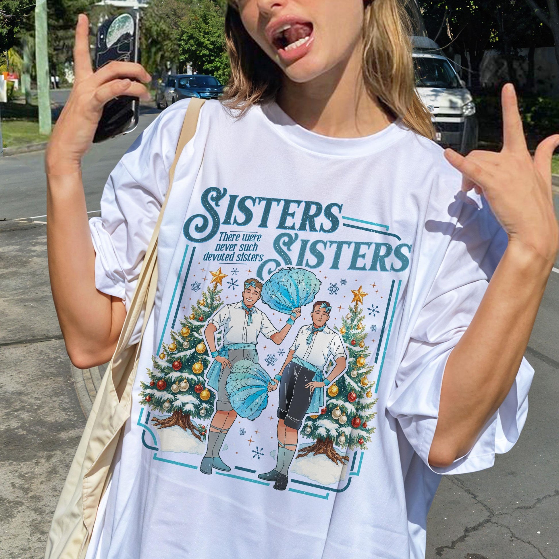 Haynes Sisters White Christmas Sweatshirt – Bing Crosby & Danny Kaye Holiday Movie Sweater