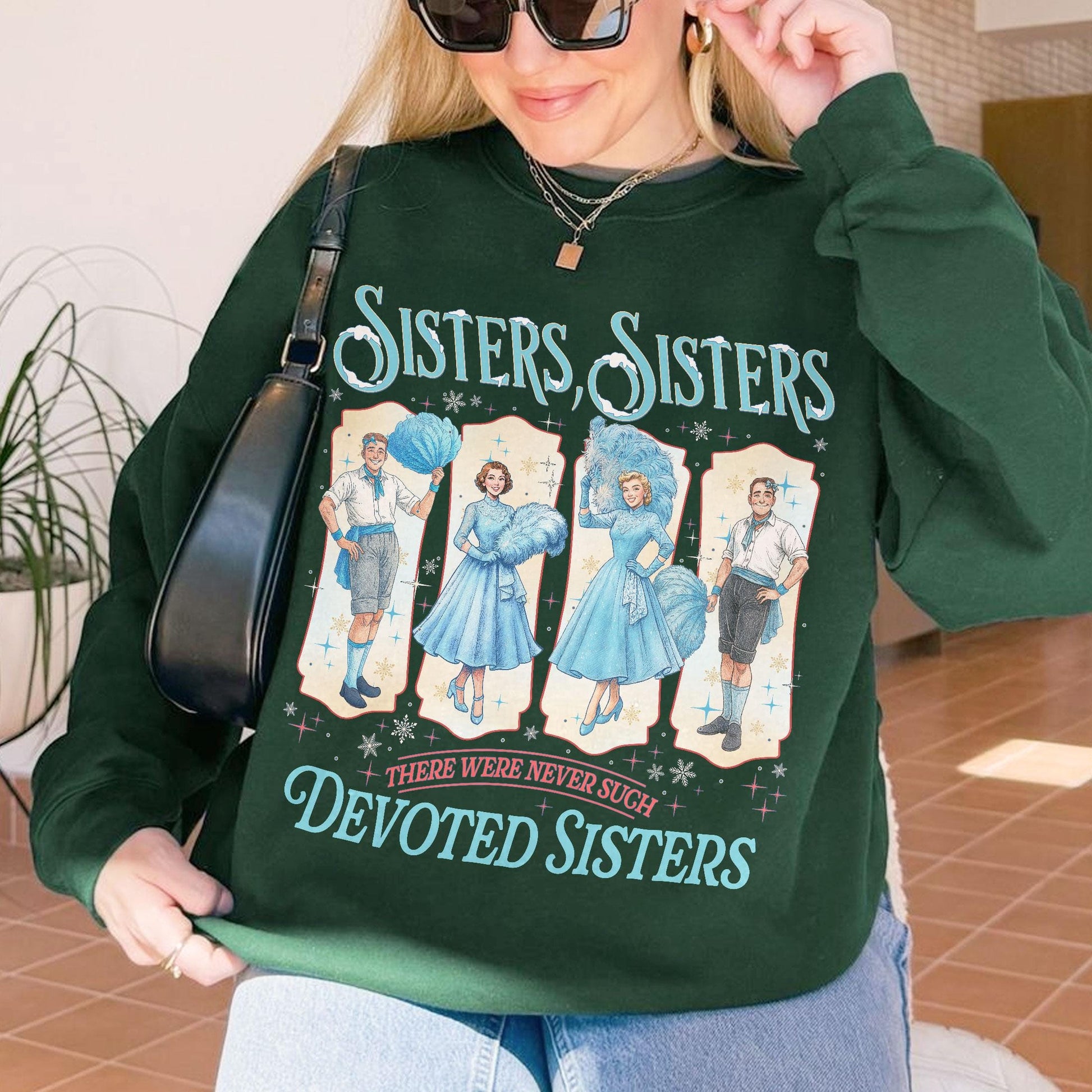 Haynes Sisters White Christmas Sweatshirt – Sisters Song Christmas T-Shirt, Holiday Movie Inspired Xmas Gift