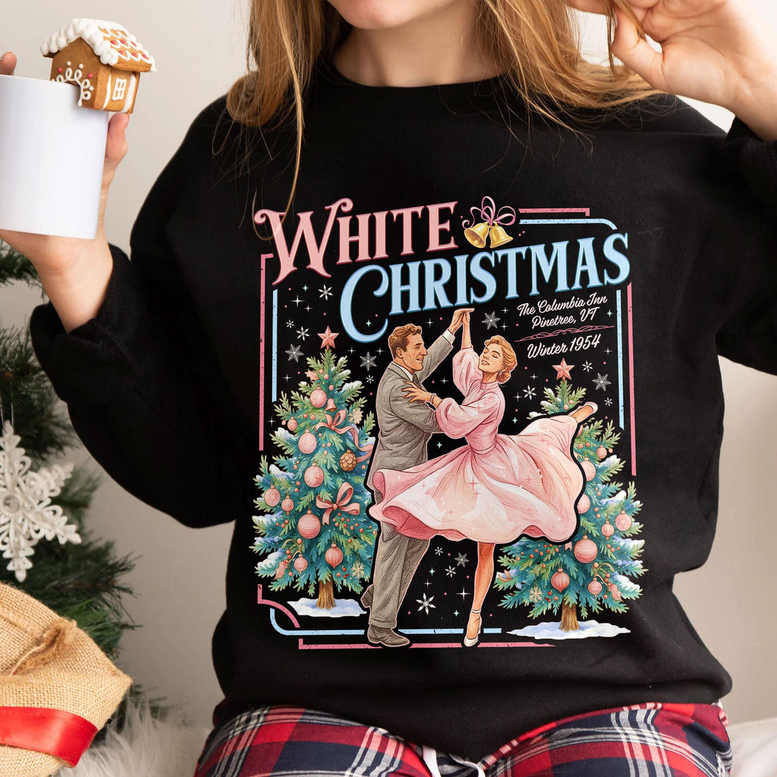 Haynes Sisters White Christmas Sweatshirt – Vintage Holiday Movie Crewneck, Sisters Gift
