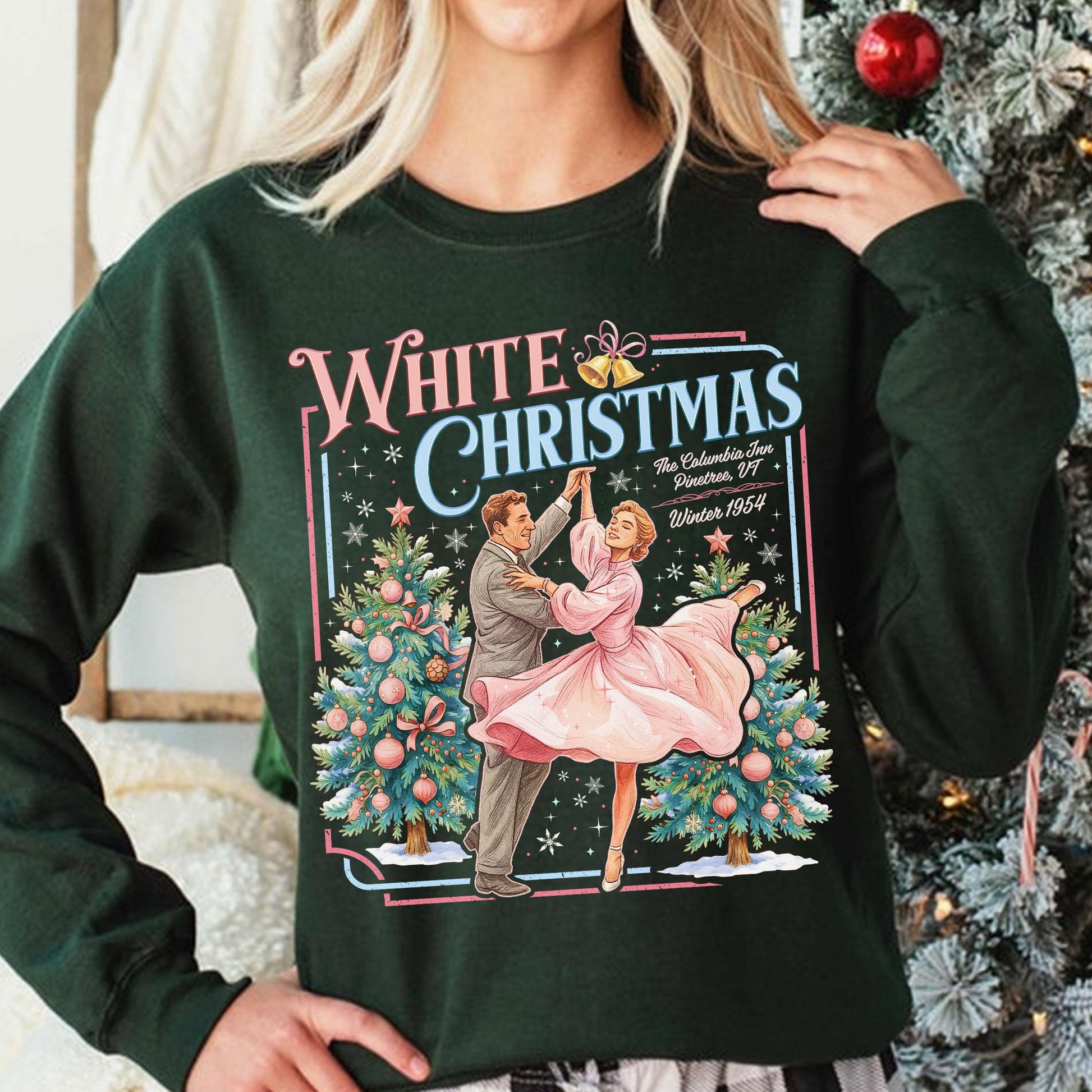 Haynes Sisters White Christmas Sweatshirt – Vintage Holiday Movie Crewneck, Sisters Gift