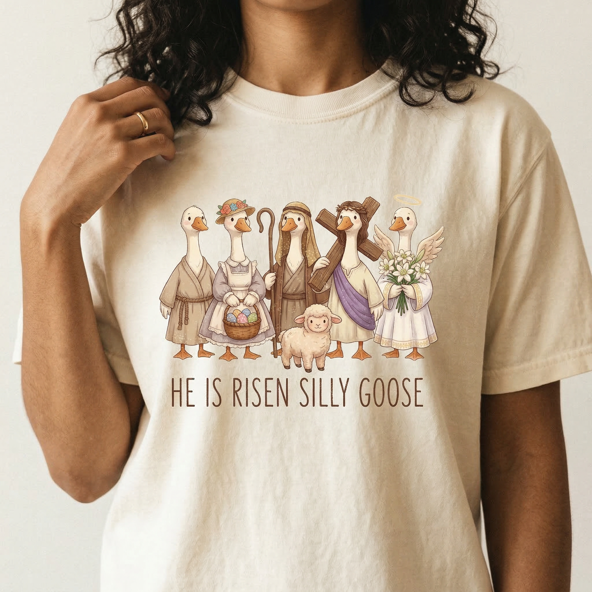 He Is Risen Silly Goose Shirt – Funny Christian Easter Graphic Tee – Faith Religious T-Shirt