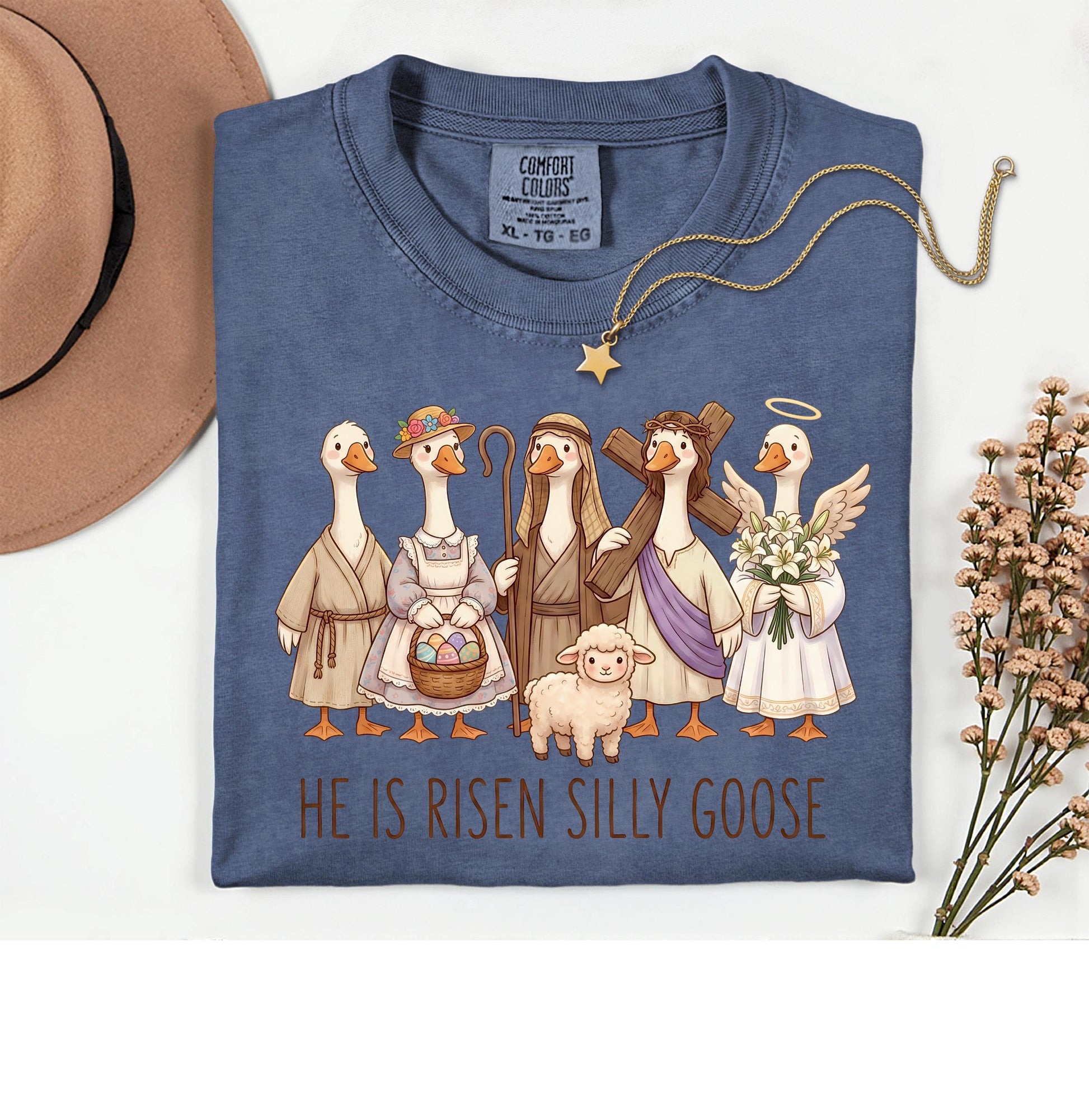 He Is Risen Silly Goose Shirt – Funny Christian Easter Graphic Tee – Faith Religious T-Shirt