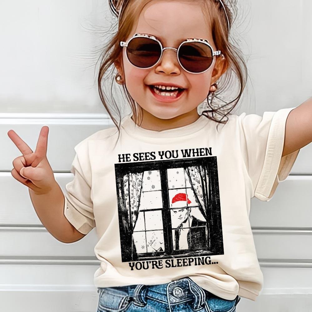 He Sees You Robert Pattinson Christmas T-Shirt – Vintage Holiday Graphic Tee