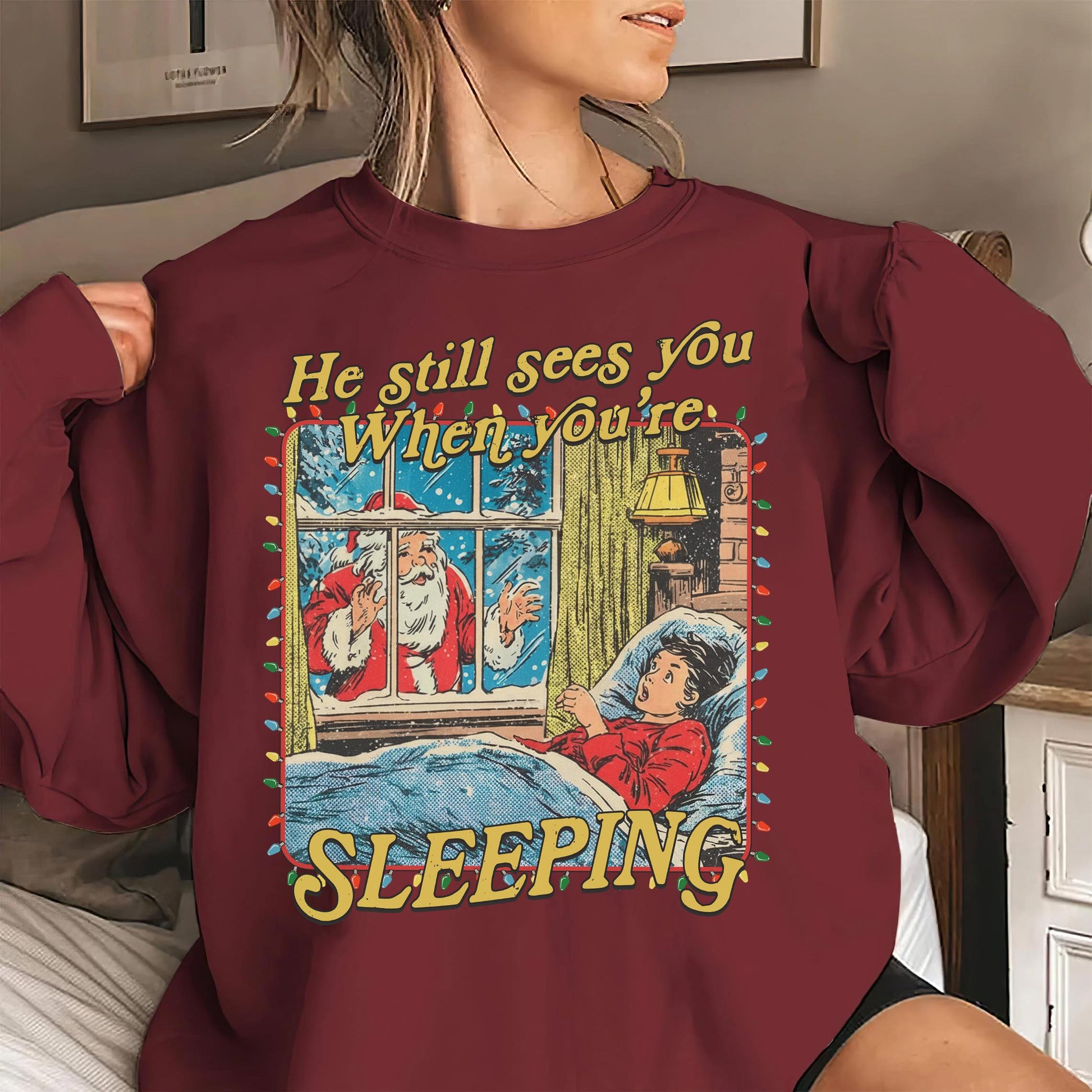 He Still Sees You When You’re Sleeping Shirt – Funny Horror Christmas Tee
