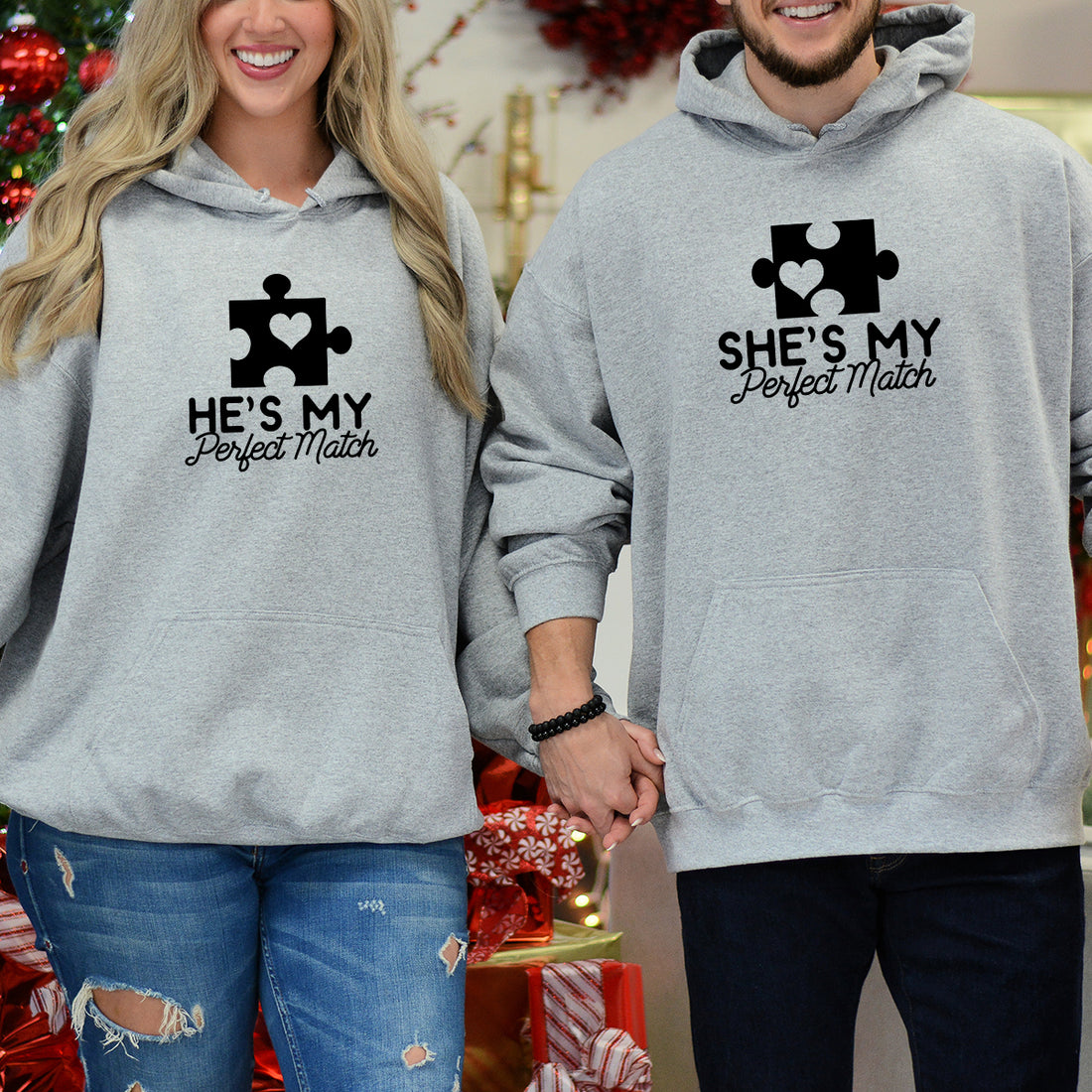 He She My Perfect Match Matching Hoodies For Couples