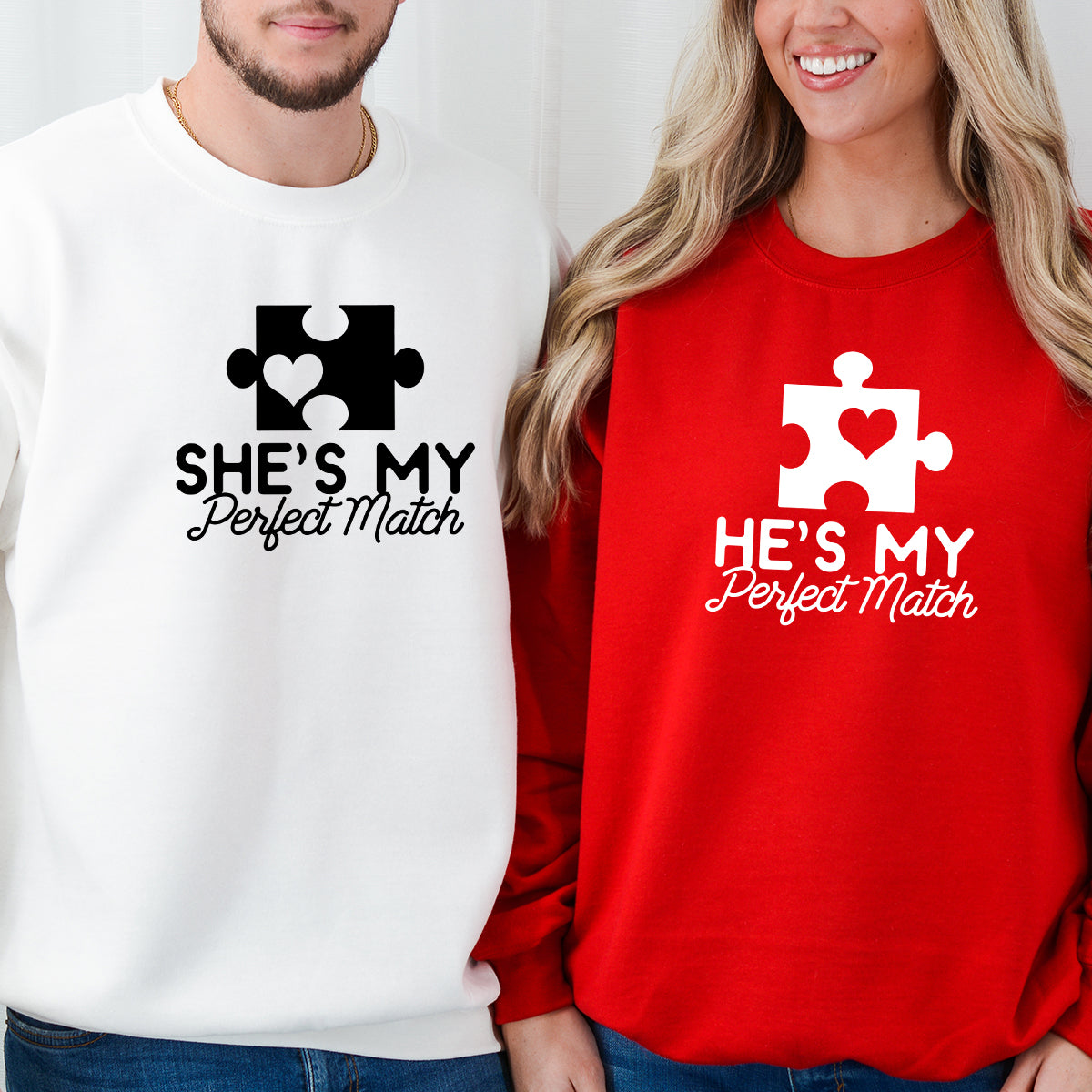 He She My Perfect Match Matching Hoodies For Couples