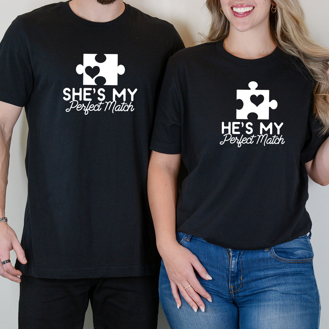 He She My Perfect Match Matching T-Shirts For Couples