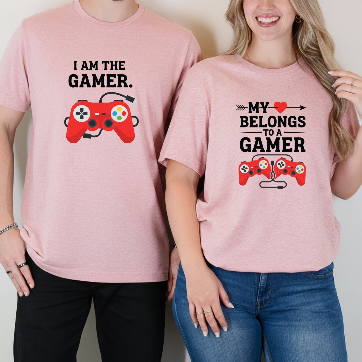 Heart I'm The Gamer My Heart Belongs To a Gamer Matching T-Shirts For Couples