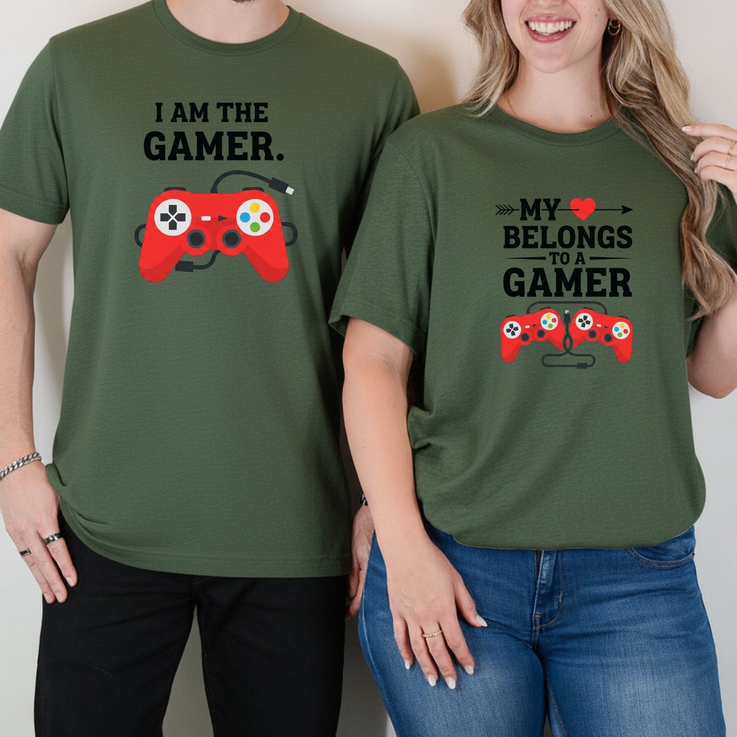 Heart I'm The Gamer My Heart Belongs To a Gamer Matching T-Shirts For Couples