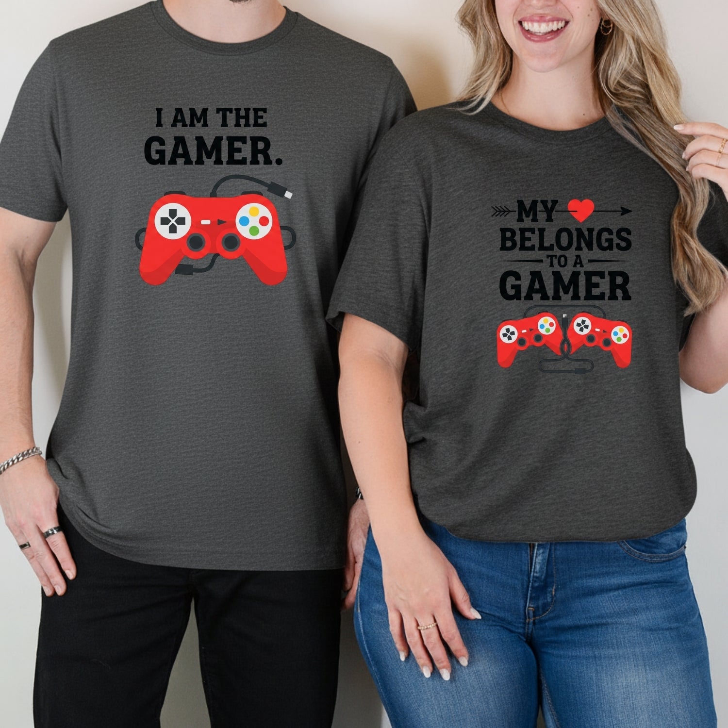 Heart I'm The Gamer My Heart Belongs To a Gamer Matching T-Shirts For Couples