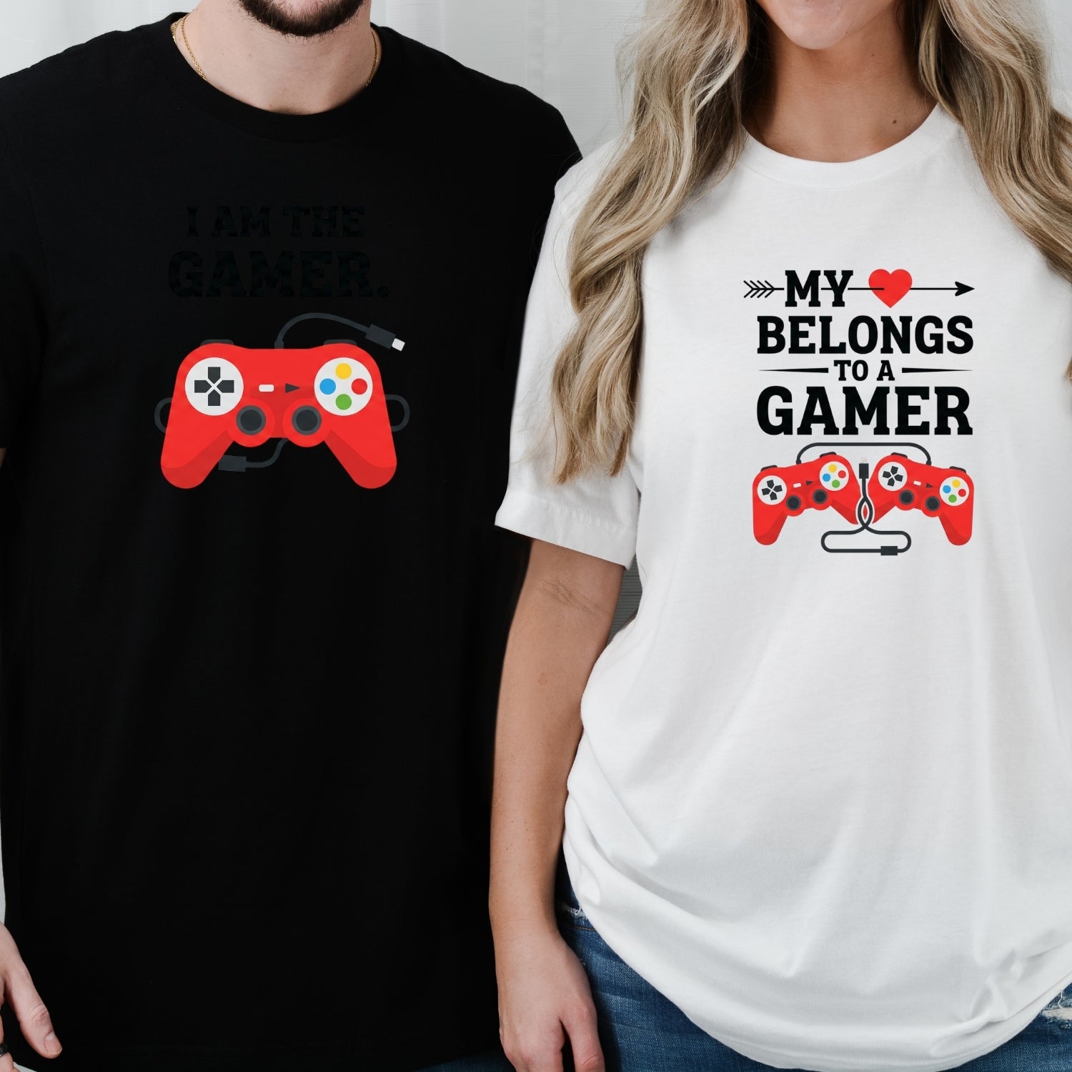 Heart I'm The Gamer My Heart Belongs To a Gamer Matching T-Shirts For Couples